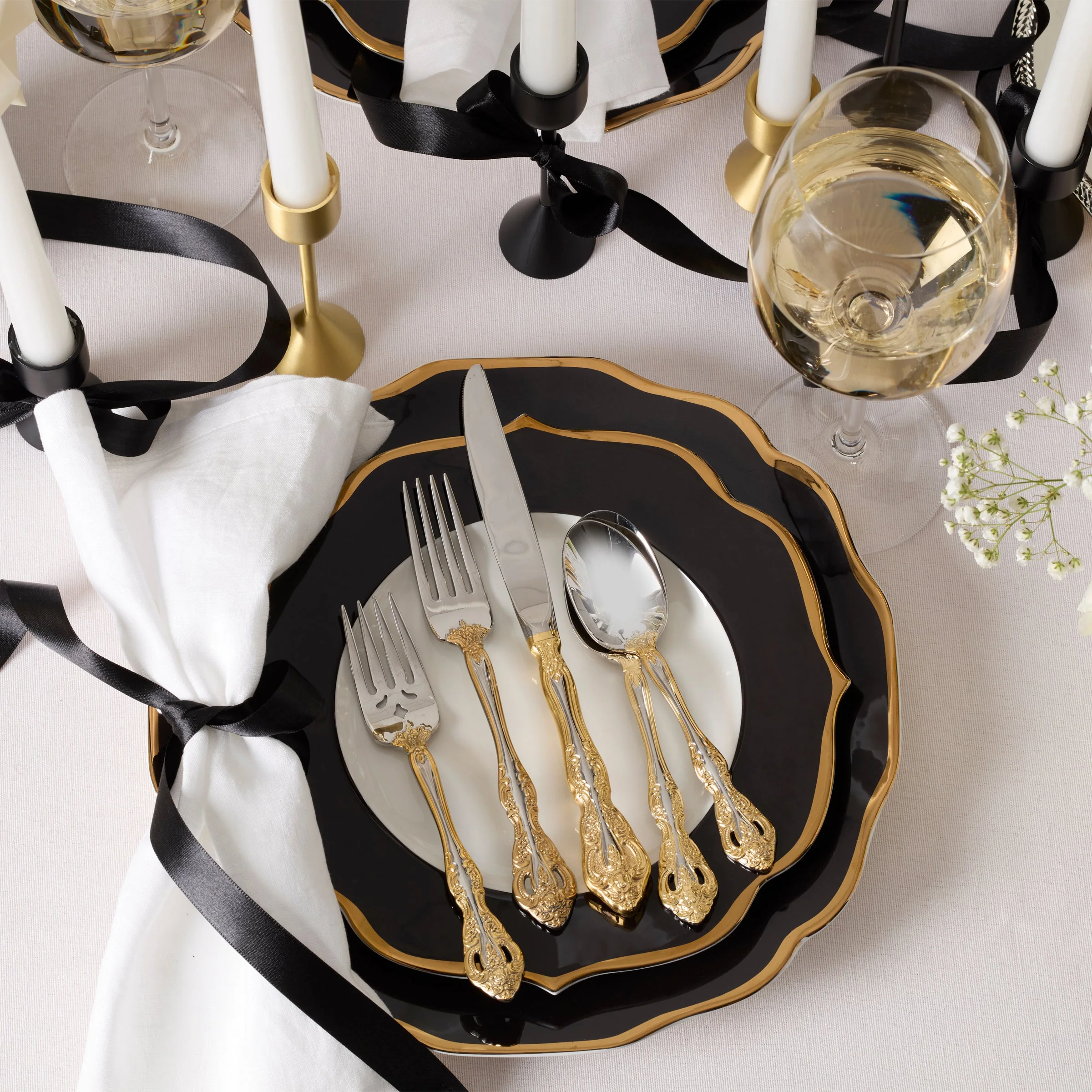 Golden Michelangelo 20-Piece Flatware Set - Image 2