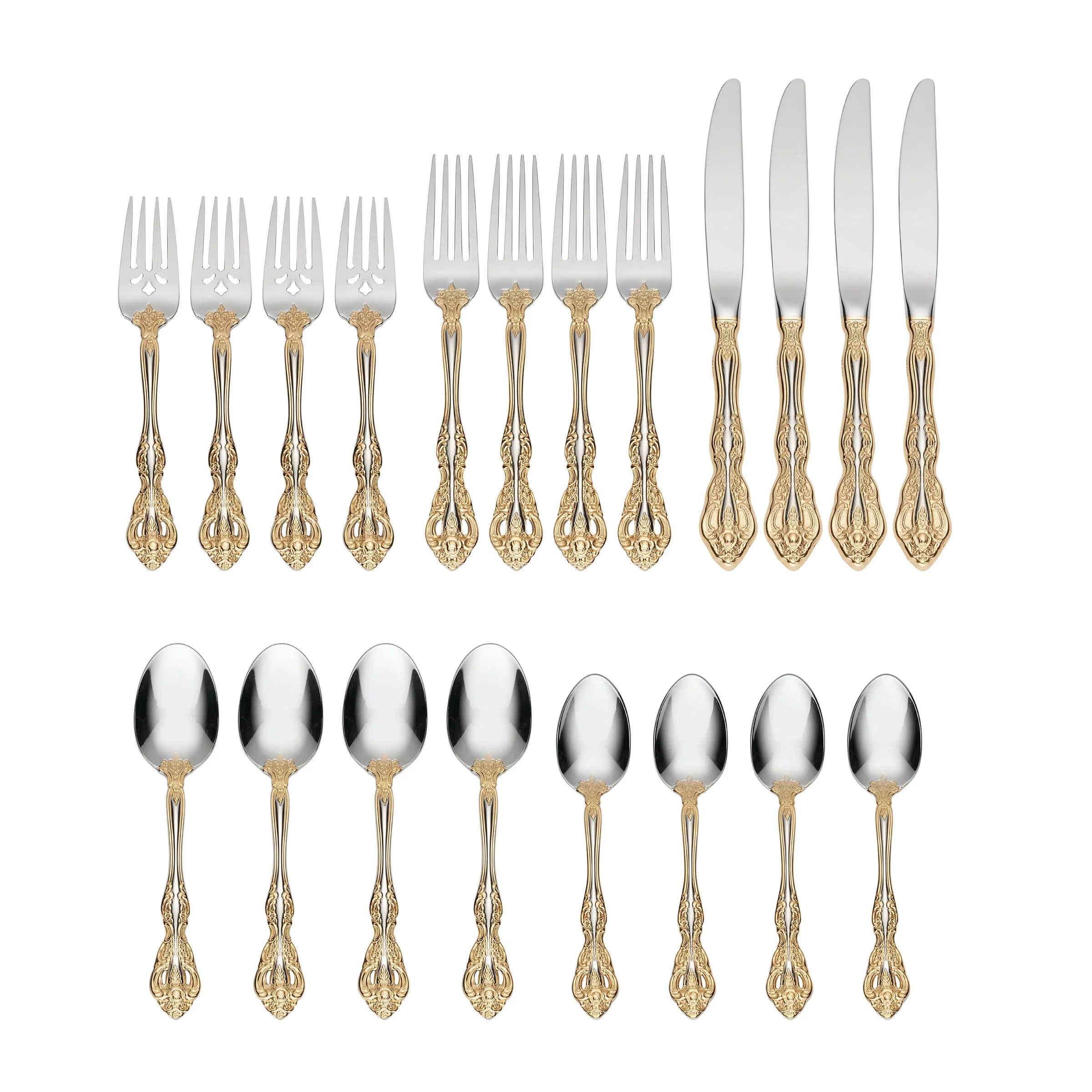 Golden Michelangelo 20-Piece Flatware Set - Image 4