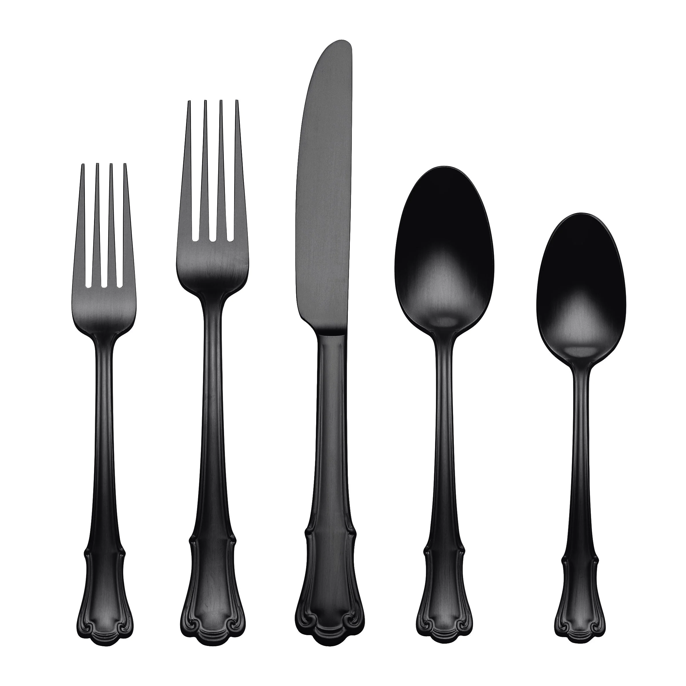 James Street Black Satin 20-Piece Flatware Set