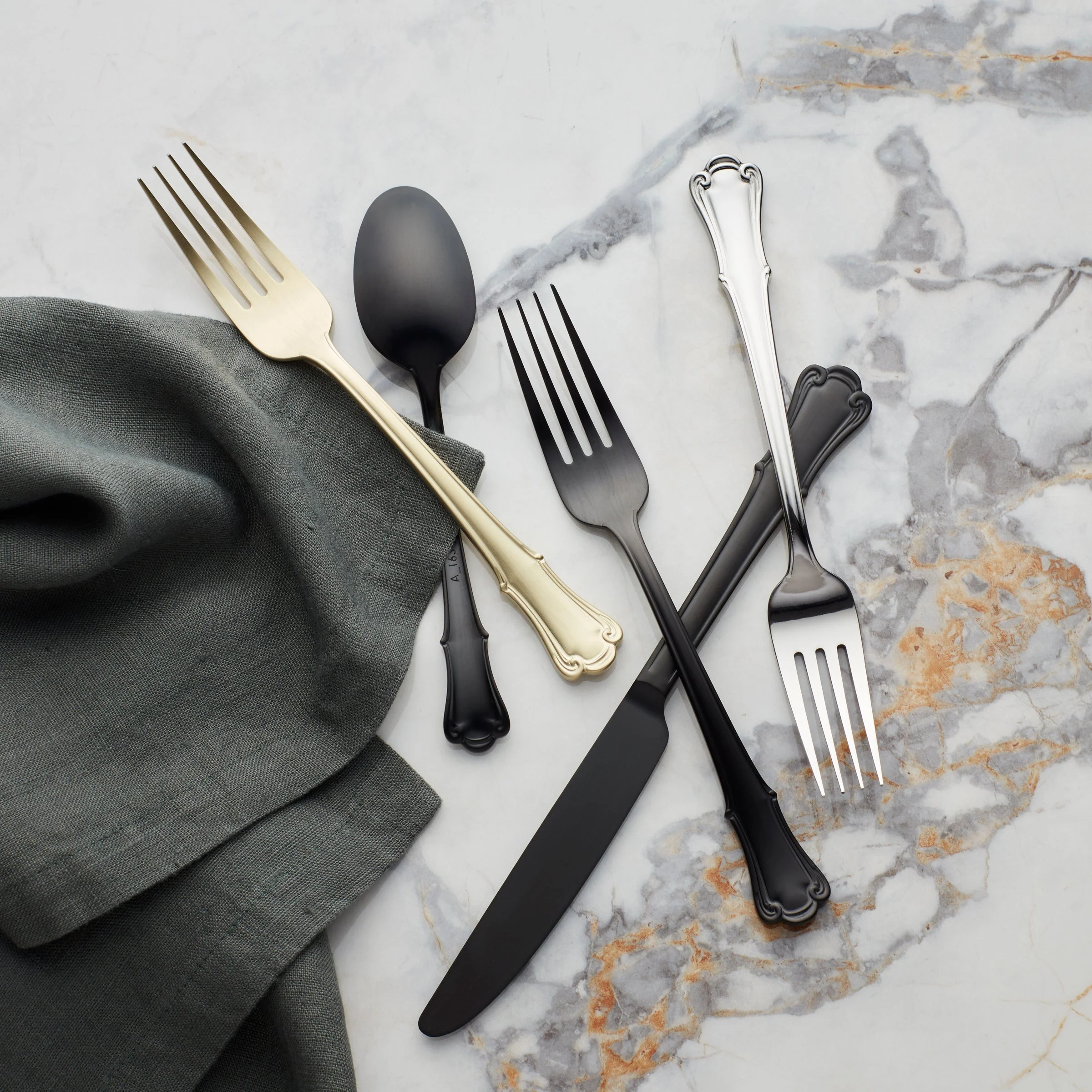 James Street Champagne Satin 20-Piece Flatware Set - Image 4