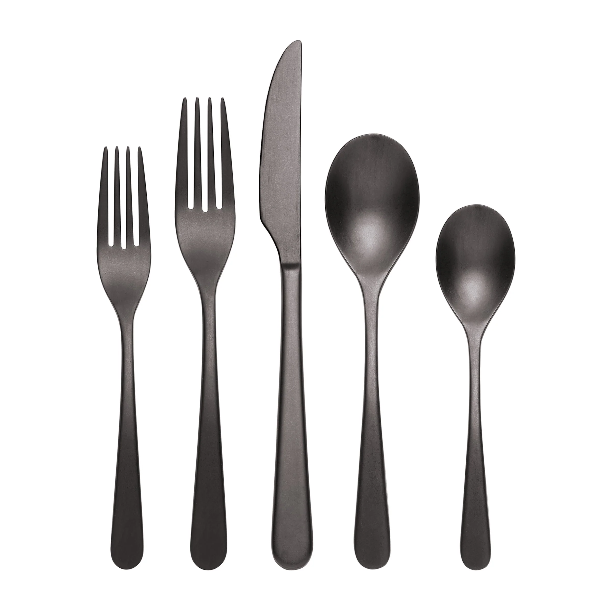 Kenbrook Black Vintage 20-Piece Flatware Set