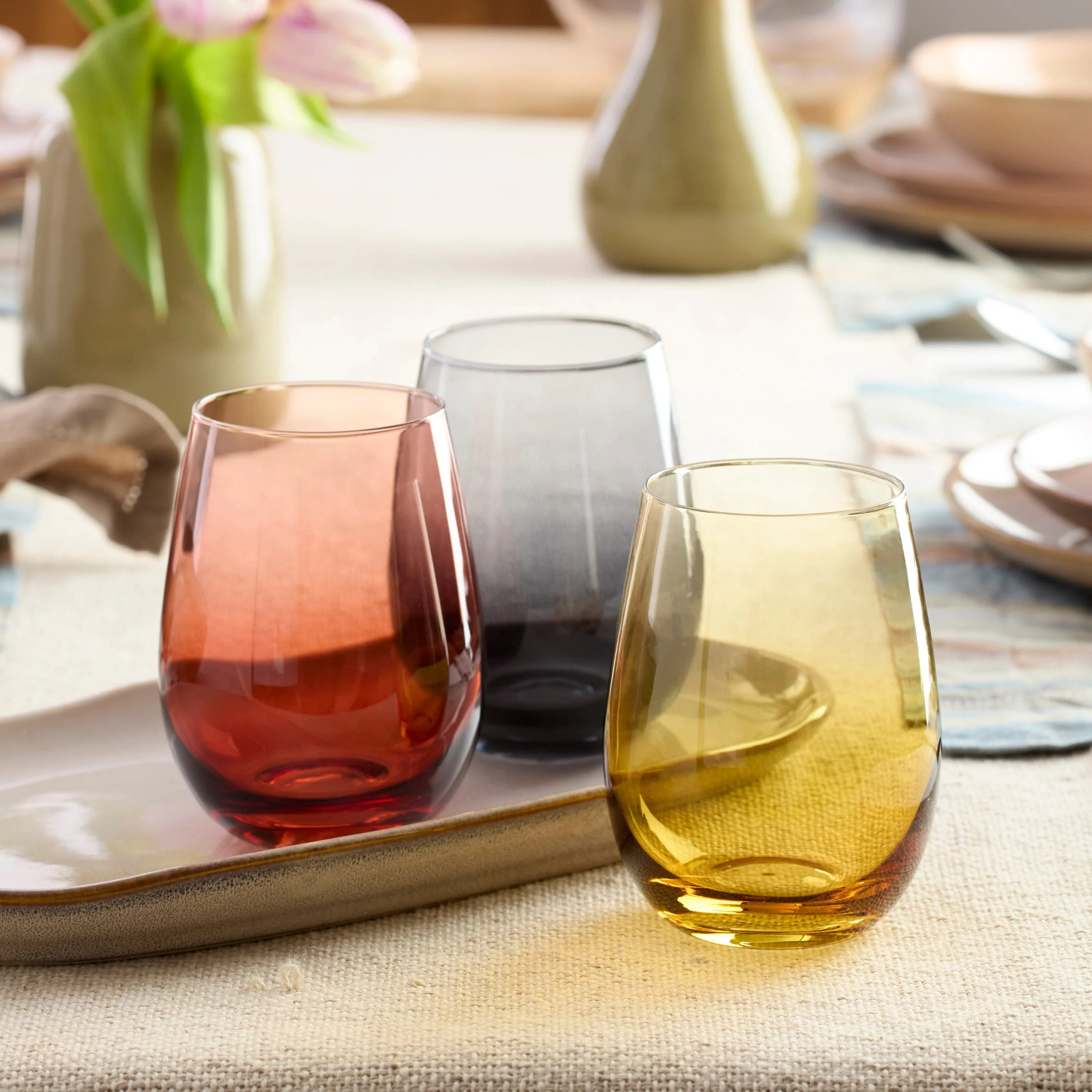 Golden Hour Stemless Wine Glasses, Set of 4 - Image 2