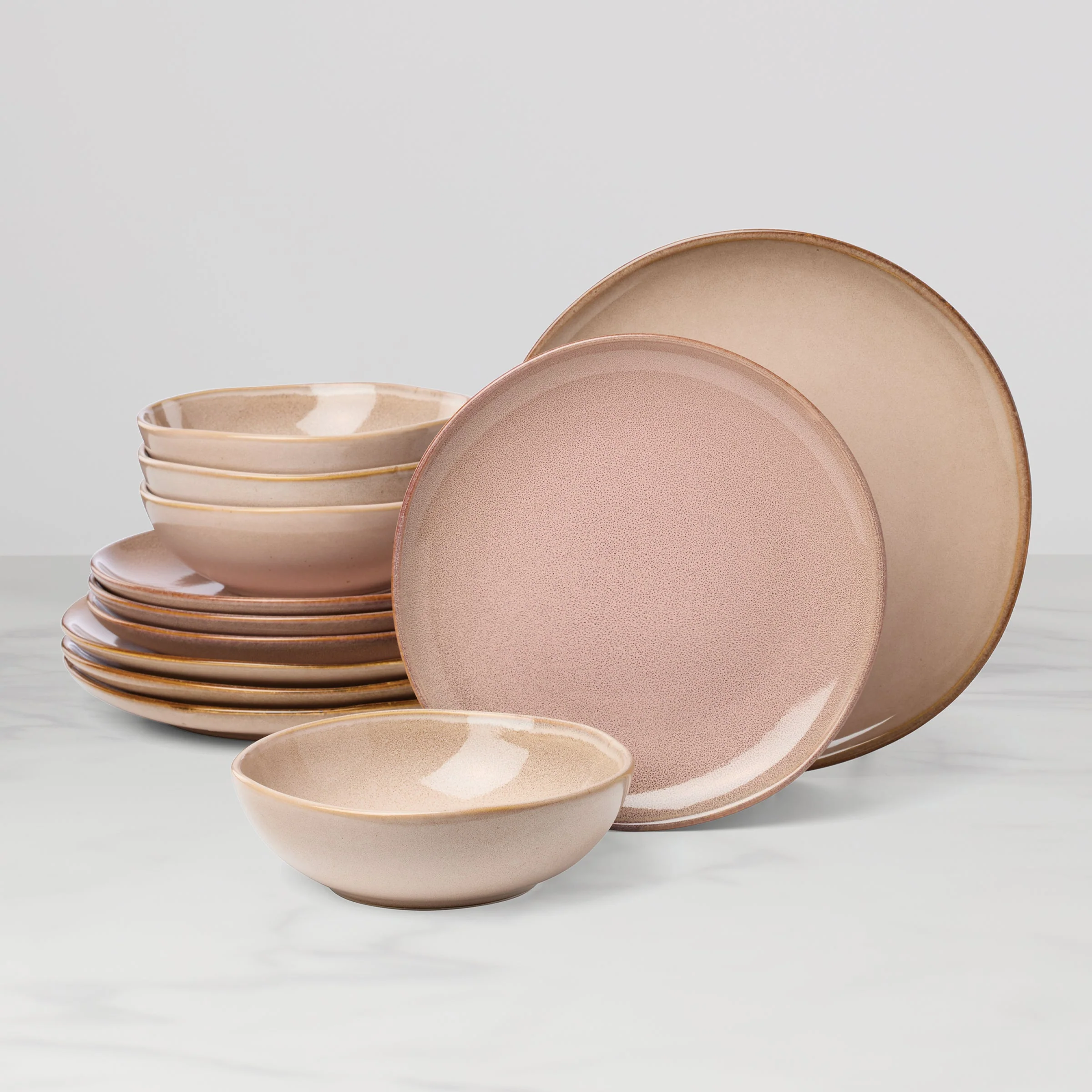 Organic Shades Clay 12-Piece Dinnerware Set
