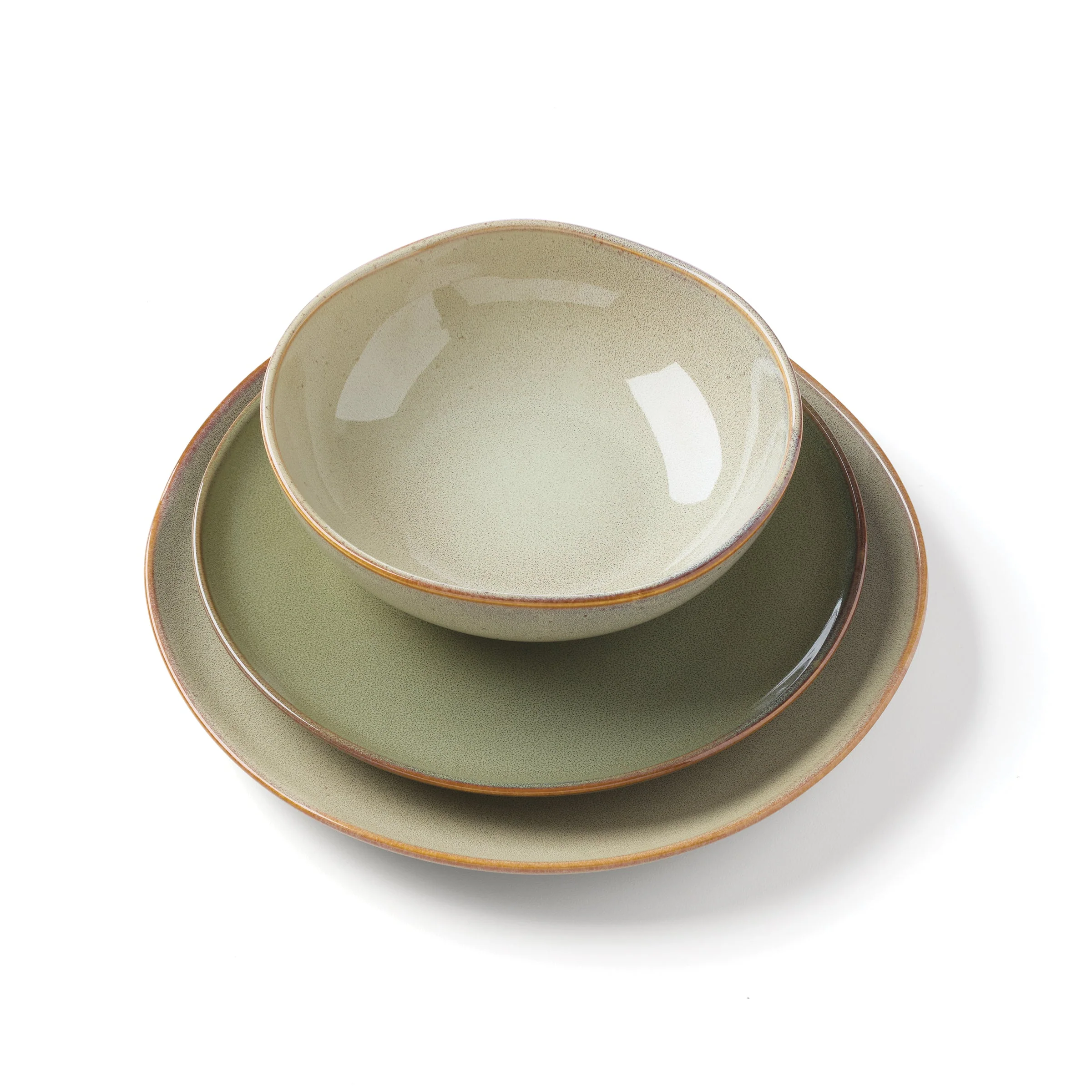 Organic Shades Sage Green 12-Piece Dinnerware Set - Image 6