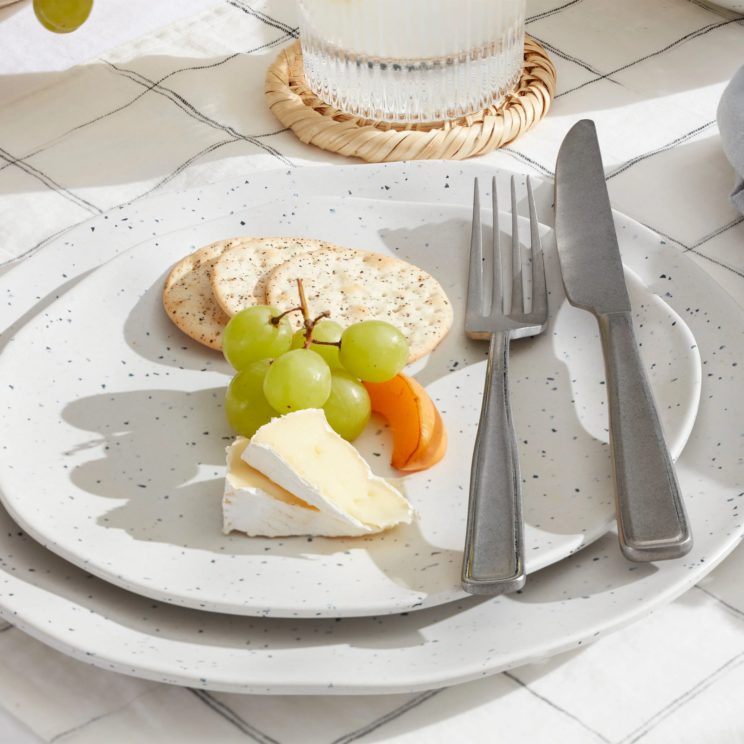 Terrazzo Melamine Cream 12-Piece Dinnerware Set - Image 2