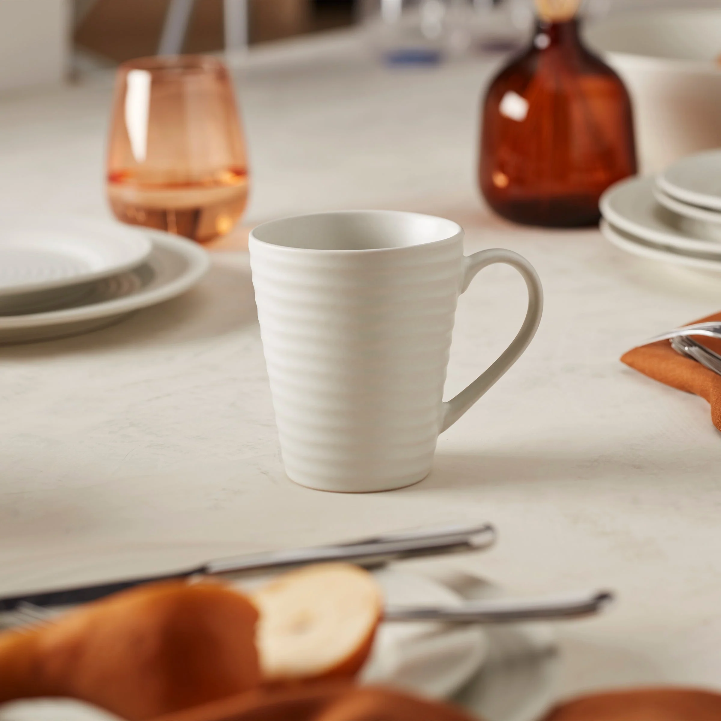 Ridge White Mugs, Set of 4 - Image 2