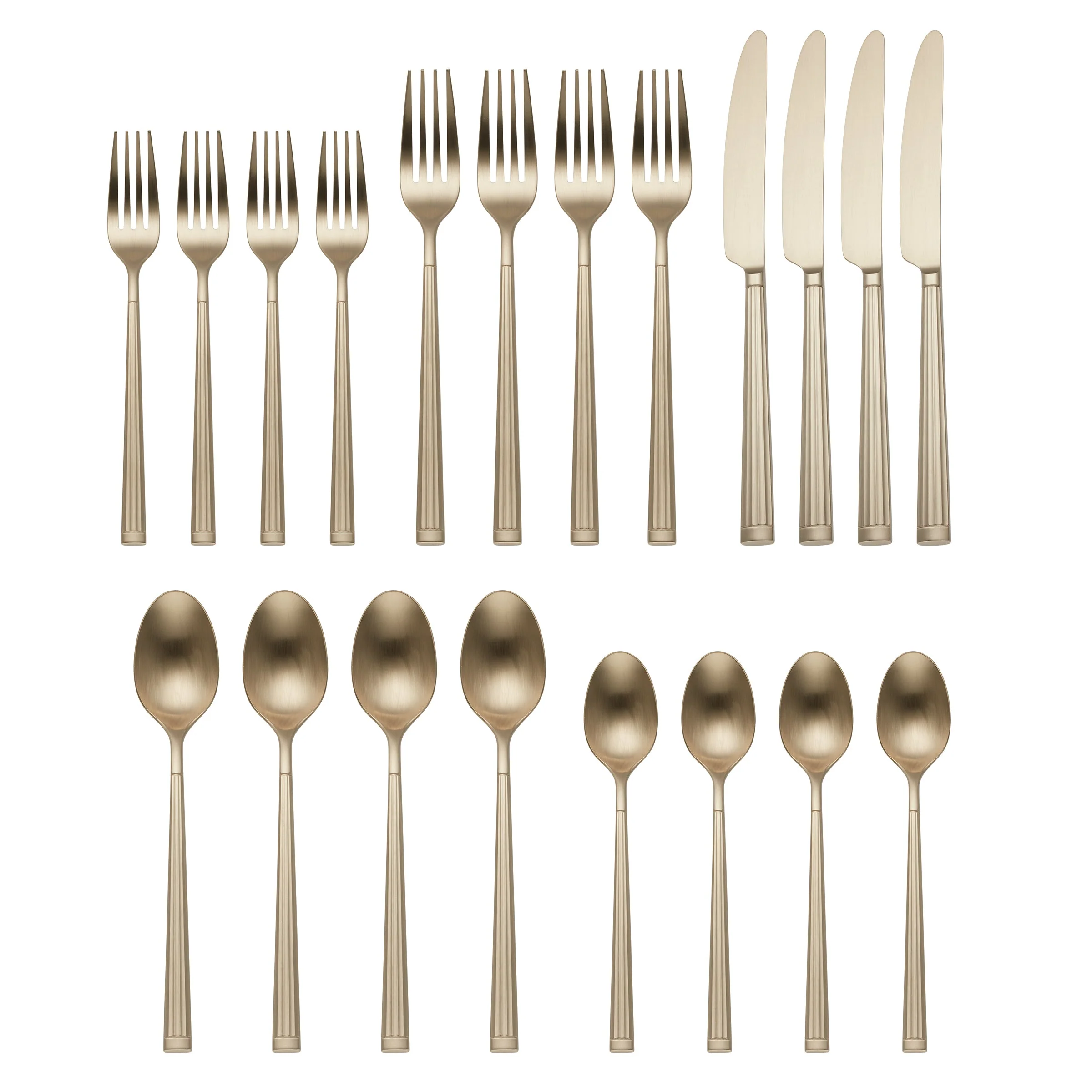 Robyn Champagne Mist Satin 20-Piece Flatware Set - Image 3