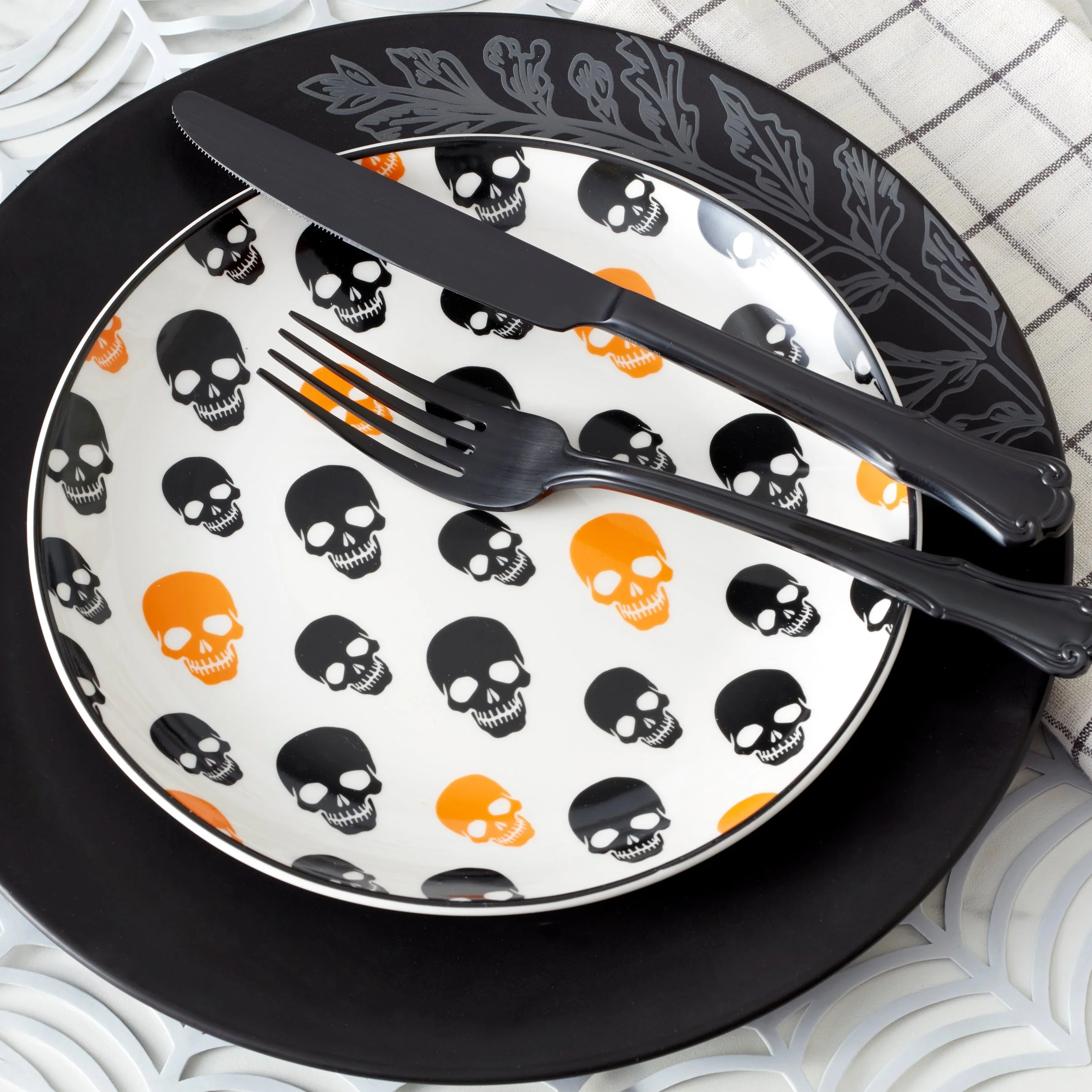 Roseto Charcoal 12-Piece Dinnerware Set - Image 6