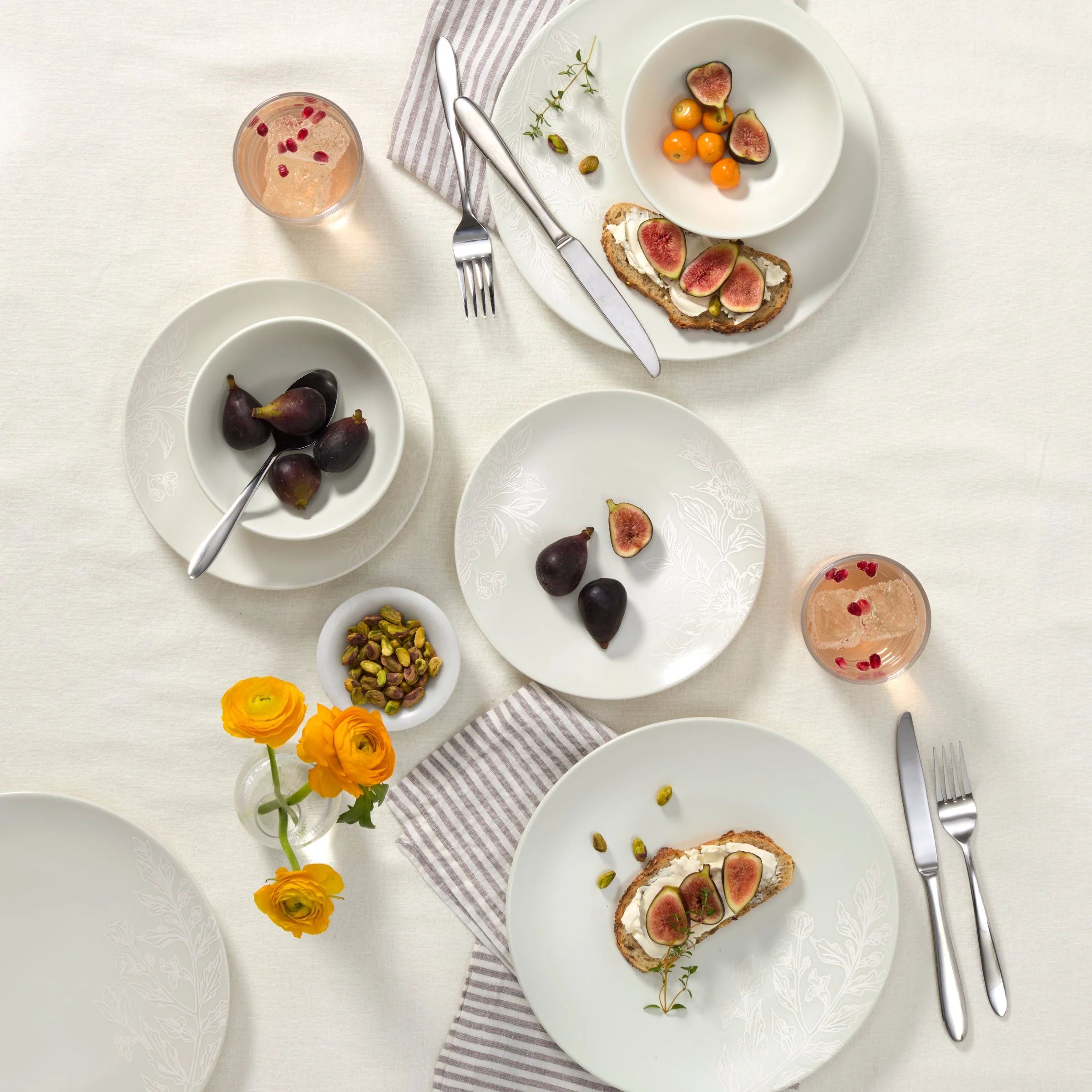 Roseto White 12-Piece Dinnerware Set - Image 3