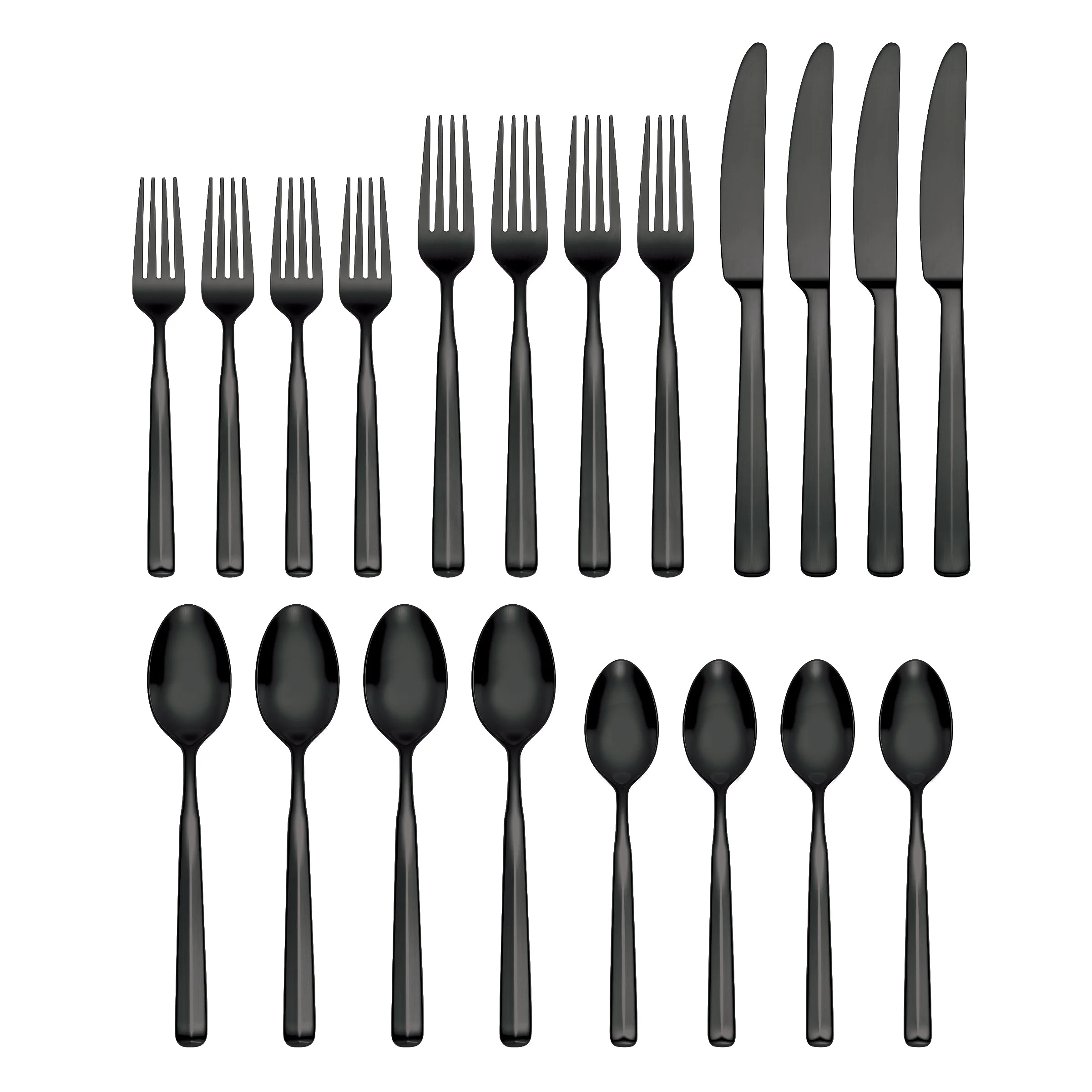 Ryder Black Satin 20-Piece Flatware Set - Image 2