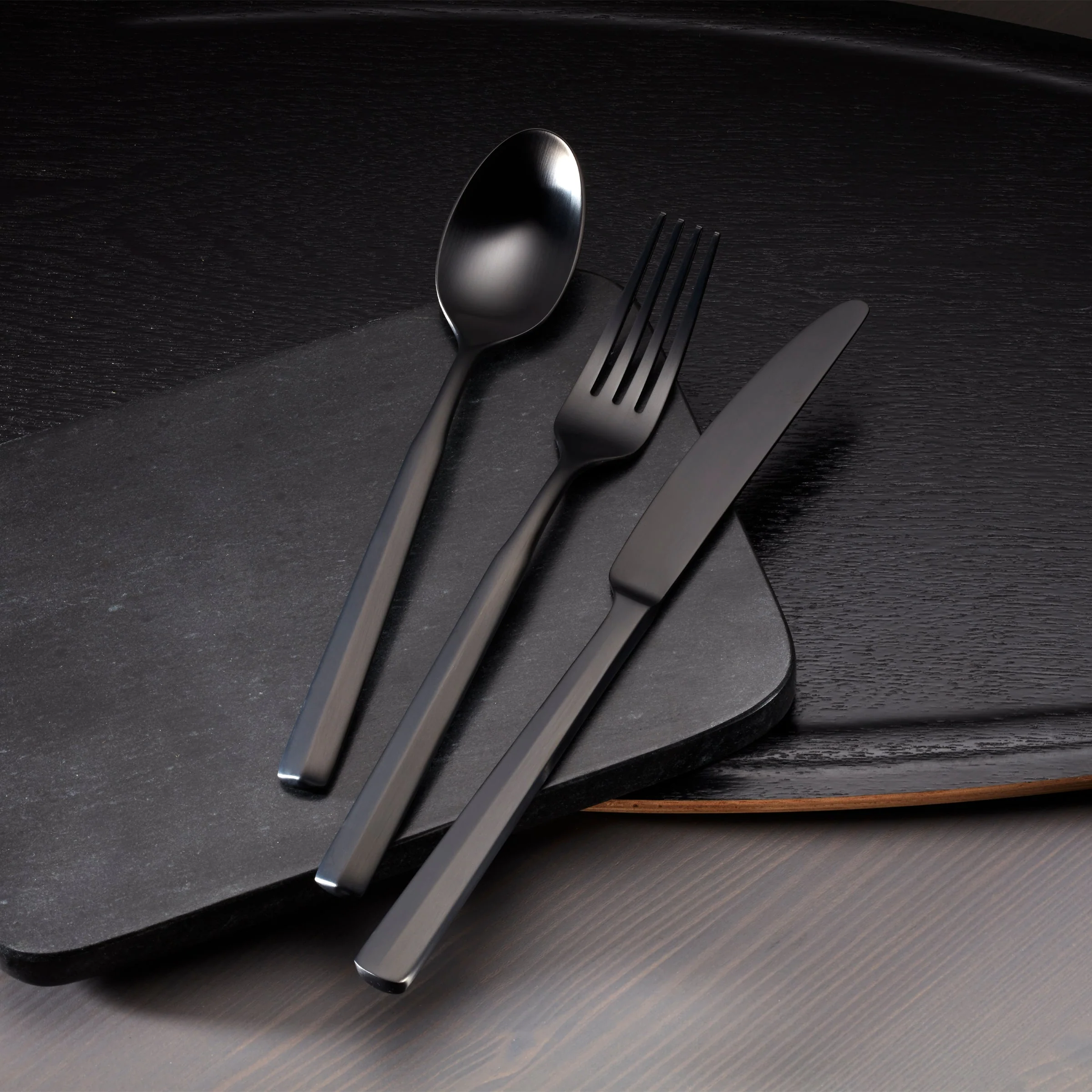 Ryder Black Satin 20-Piece Flatware Set - Image 4
