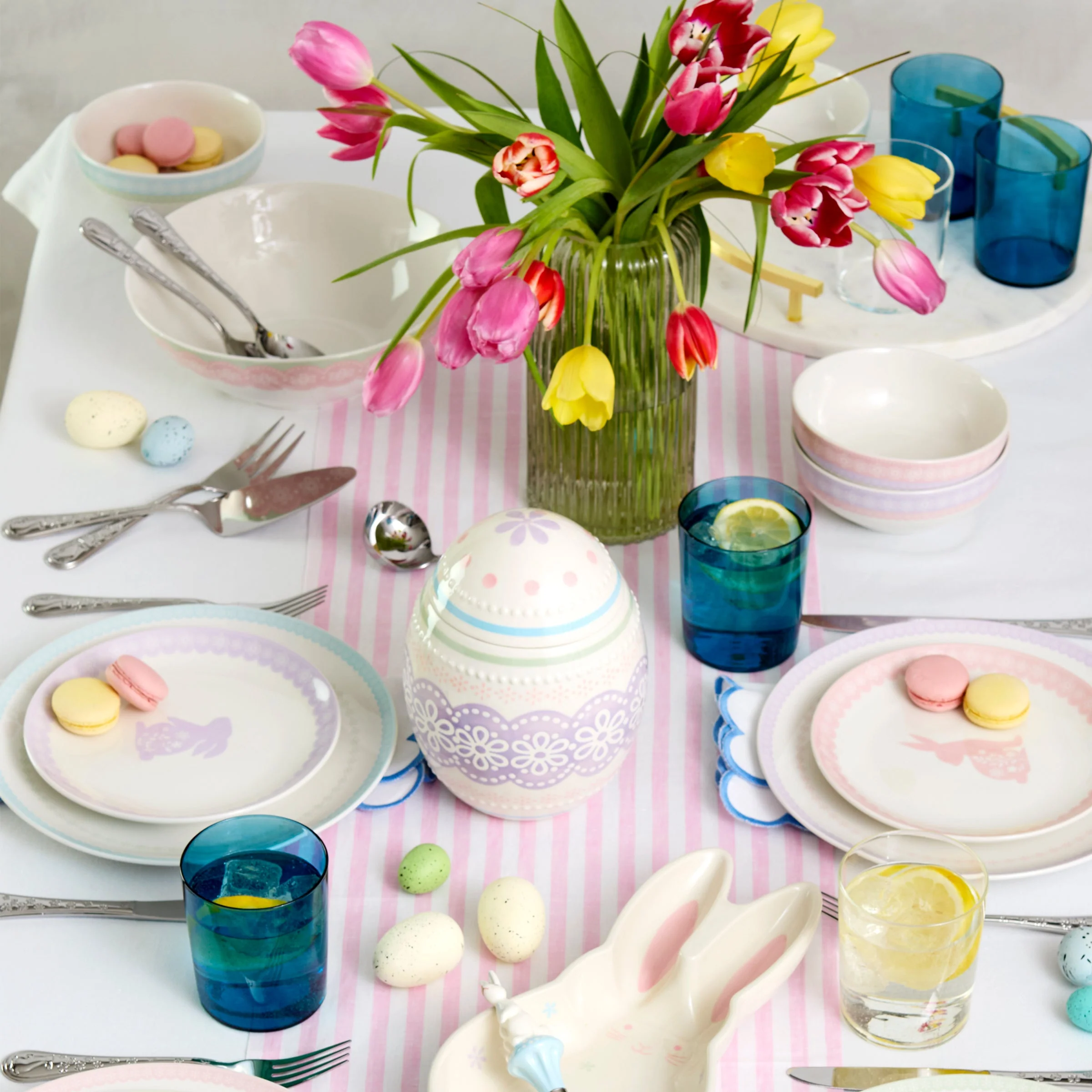 Bunny Hop Stackable Blue Tall Glasses, Set of 6 - Image 3