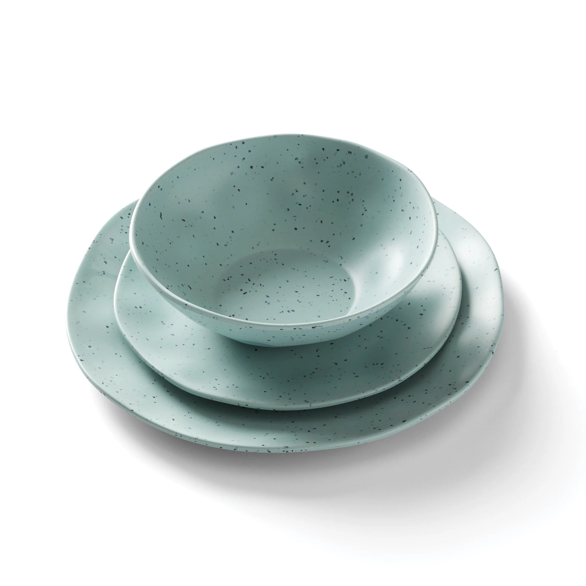 Terrazzo Melamine Mint 12-Piece Dinnerware Set - Image 11