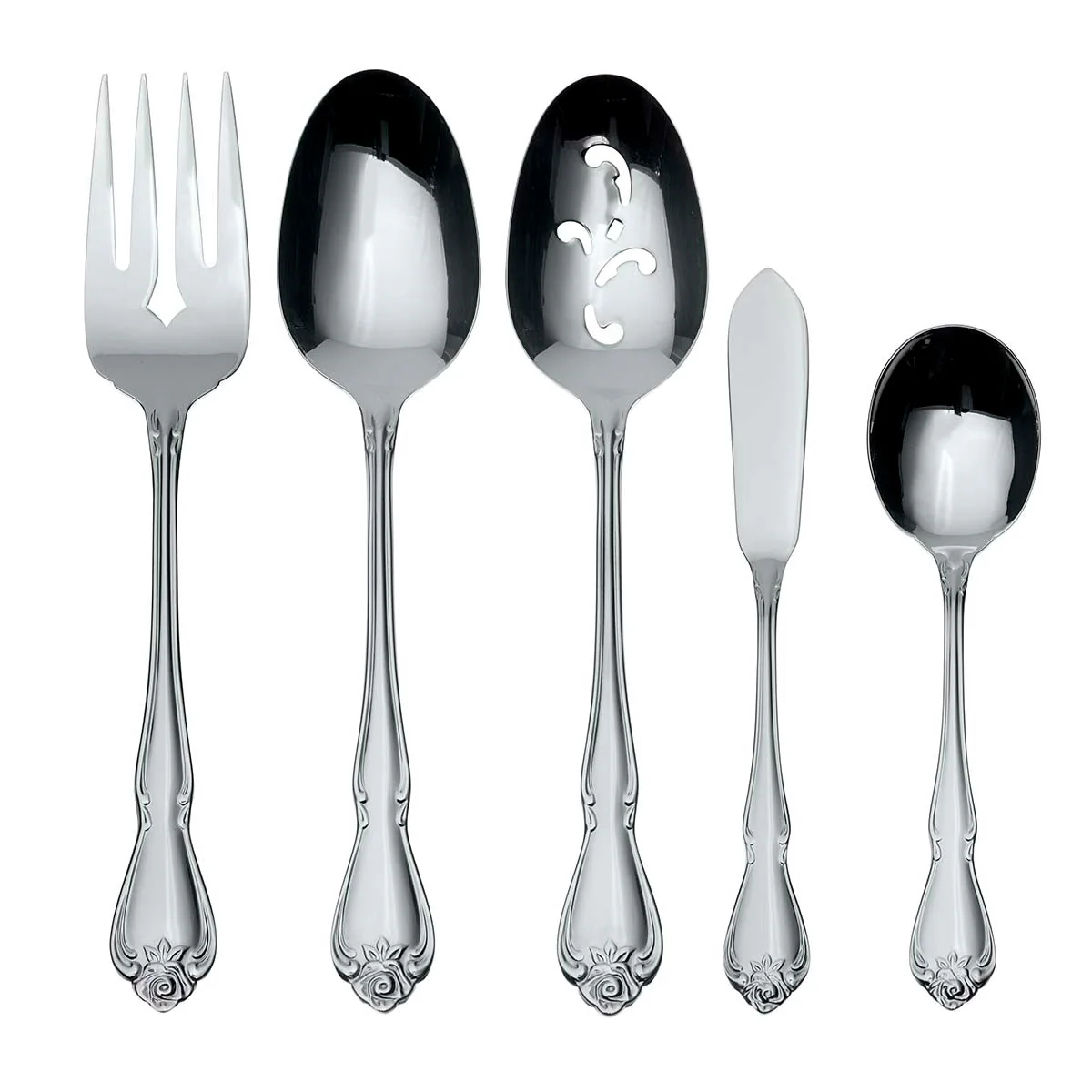 True Rose 5 Piece Everyday Flatware Serving Set