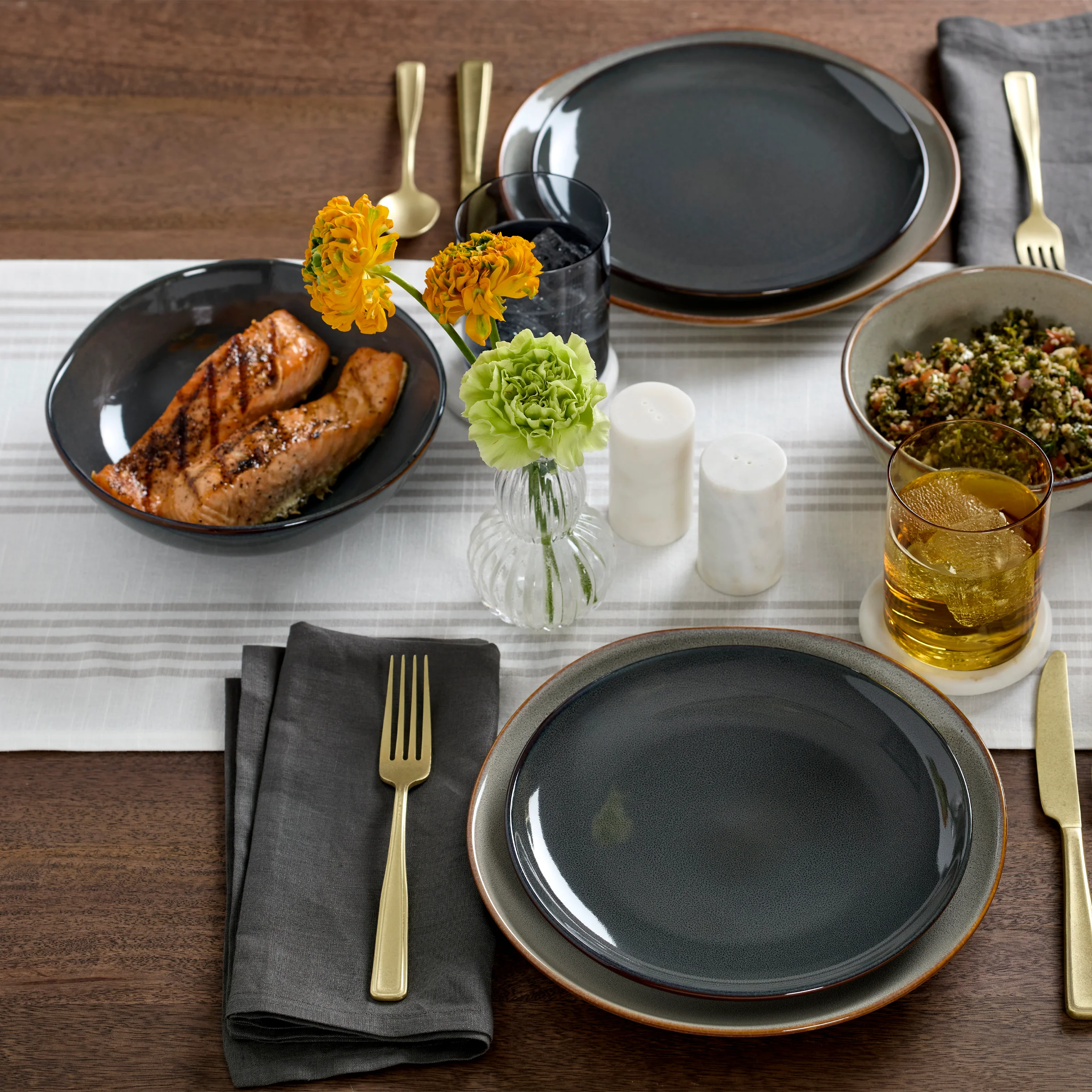 Organic Shades Gray 18-Piece Dinnerware Set - Image 3