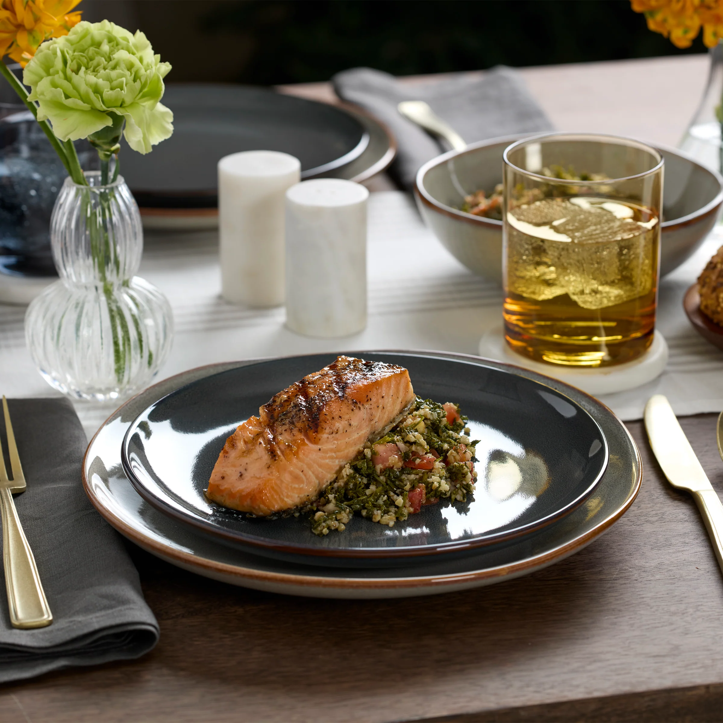 Organic Shades Gray 18-Piece Dinnerware Set - Image 4