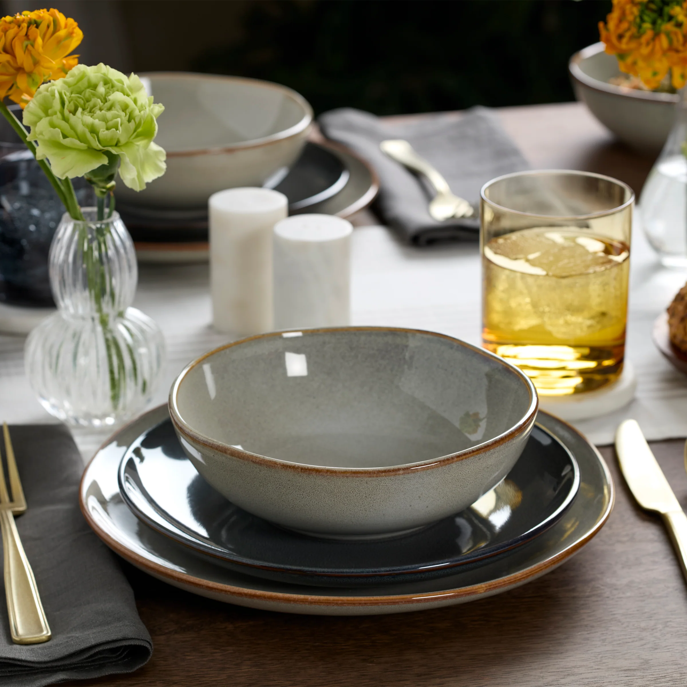 Organic Shades Gray 18-Piece Dinnerware Set - Image 5