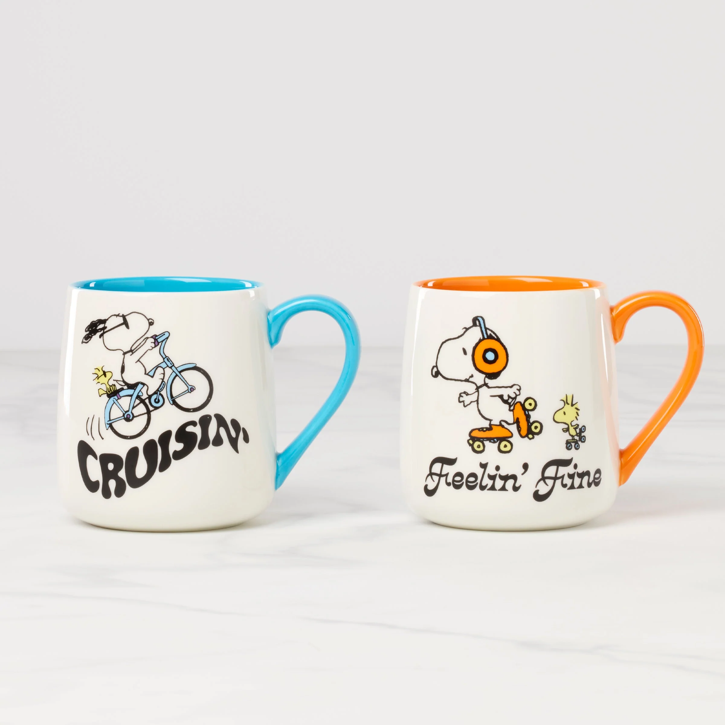 Peanuts Mugs Cruisin'-Feelin' Fine, Set of 2