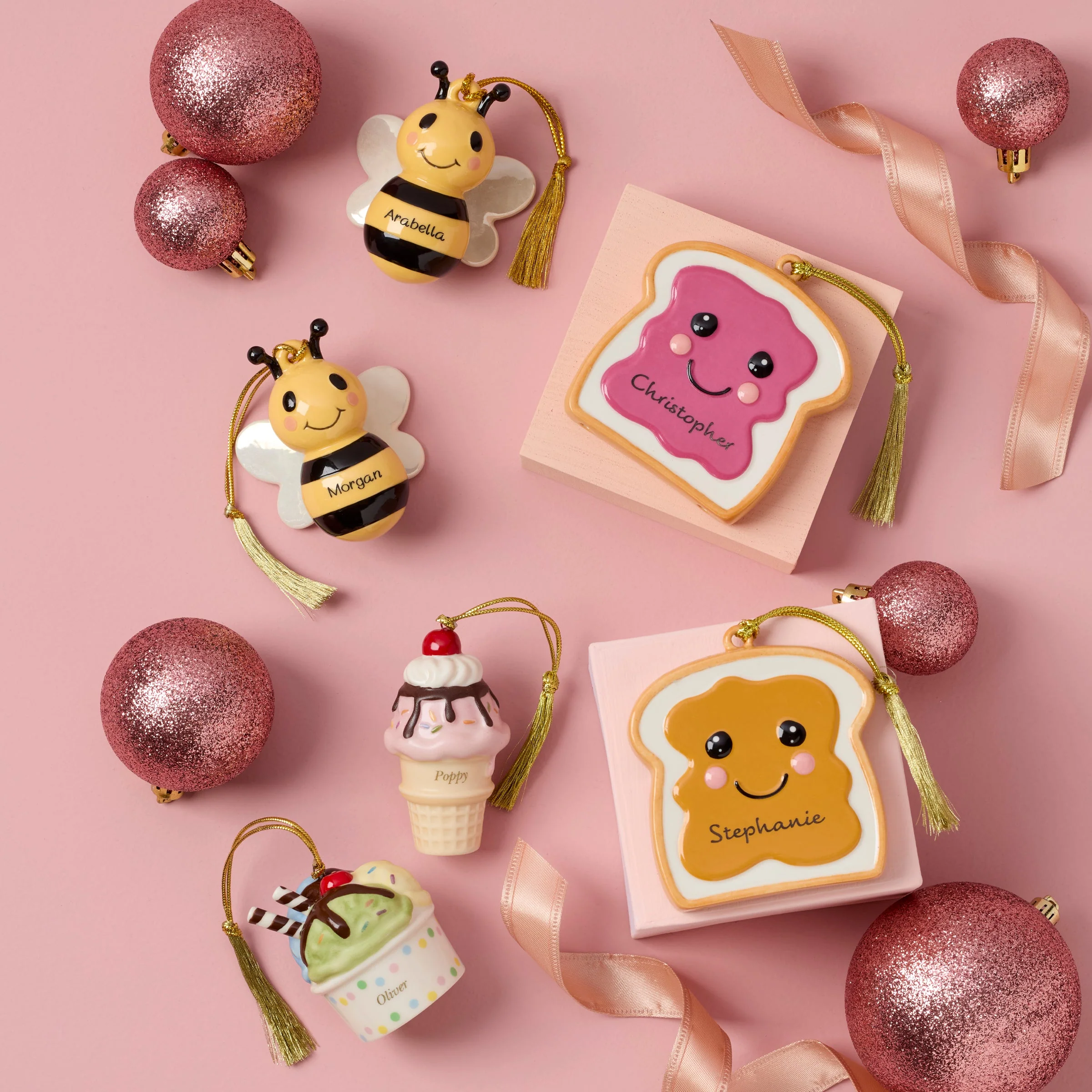 Personalized  2-Piece Peanut Butter & Jam Ornament Set - Image 4