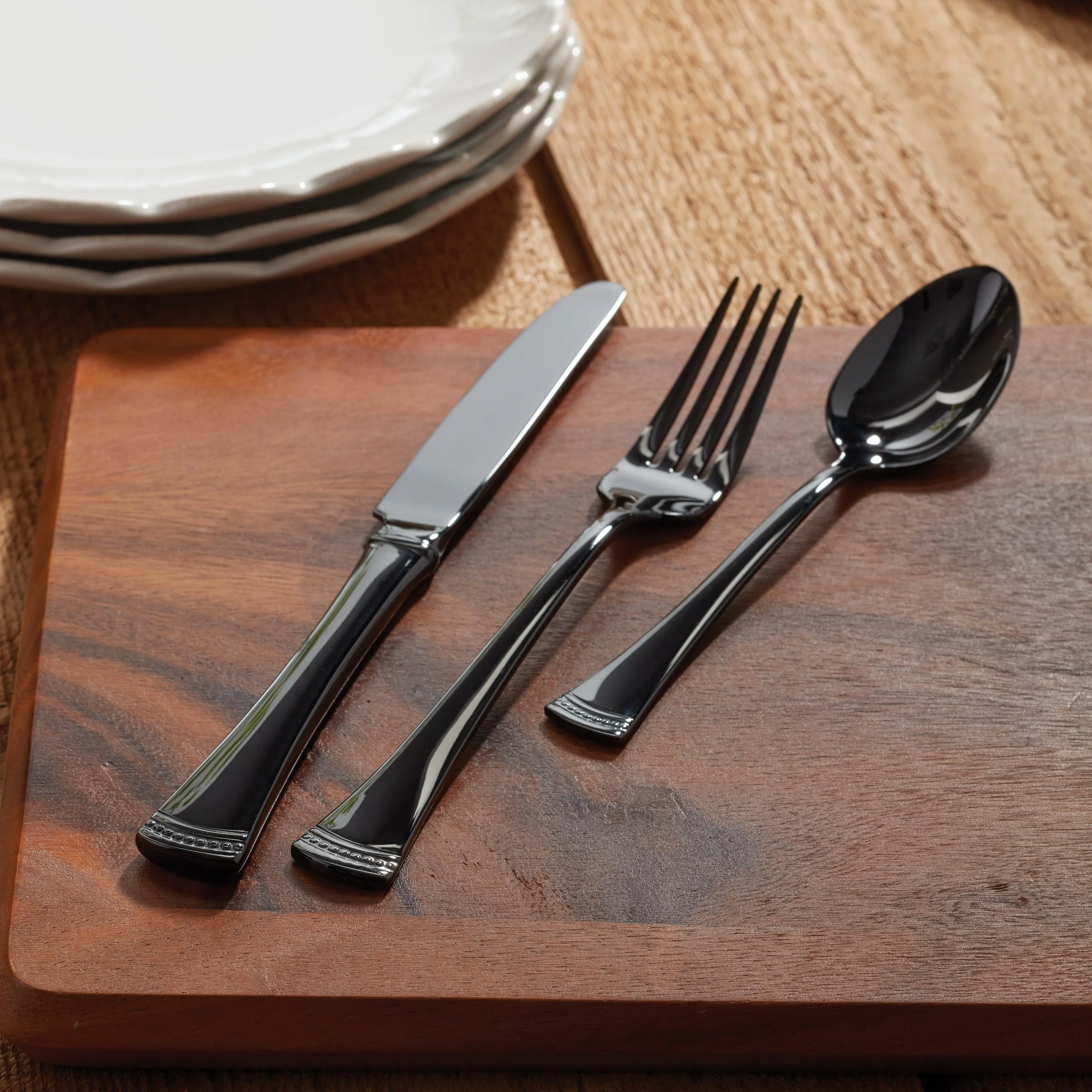 Portola Black Mirror 20-Piece Flatware Set - Image 4