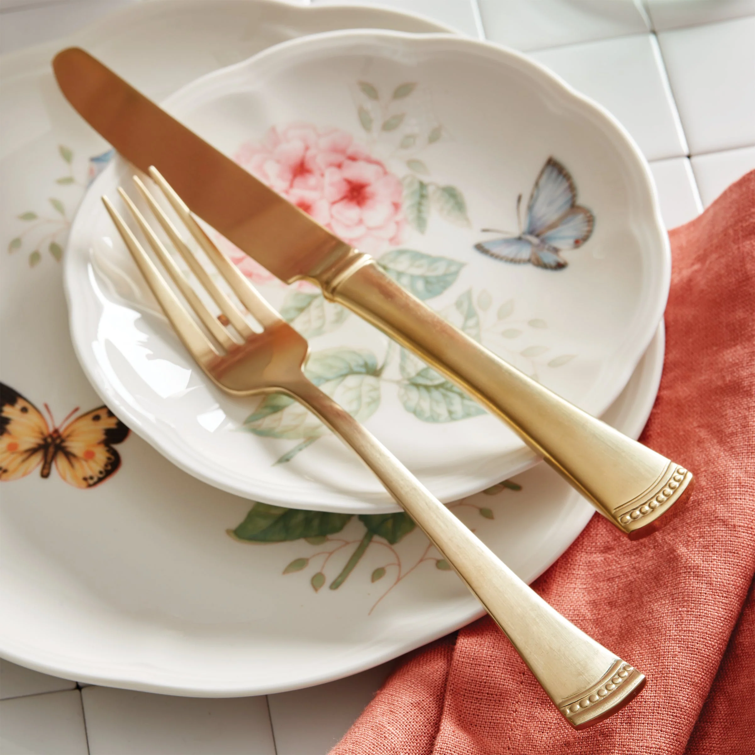 Portola Gold Satin 20-Piece Flatware Set - Image 13
