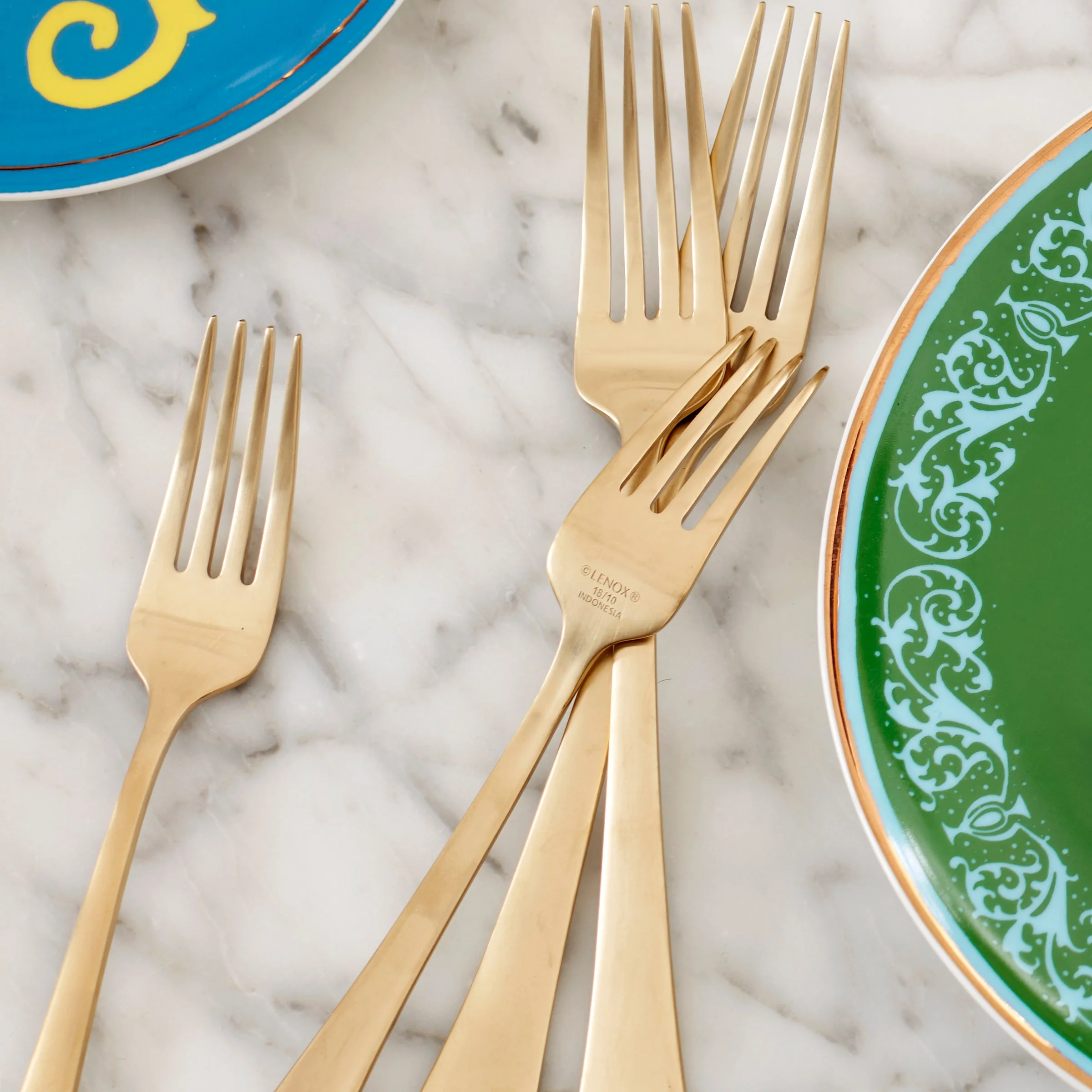Portola Gold Satin 20-Piece Flatware Set - Image 16
