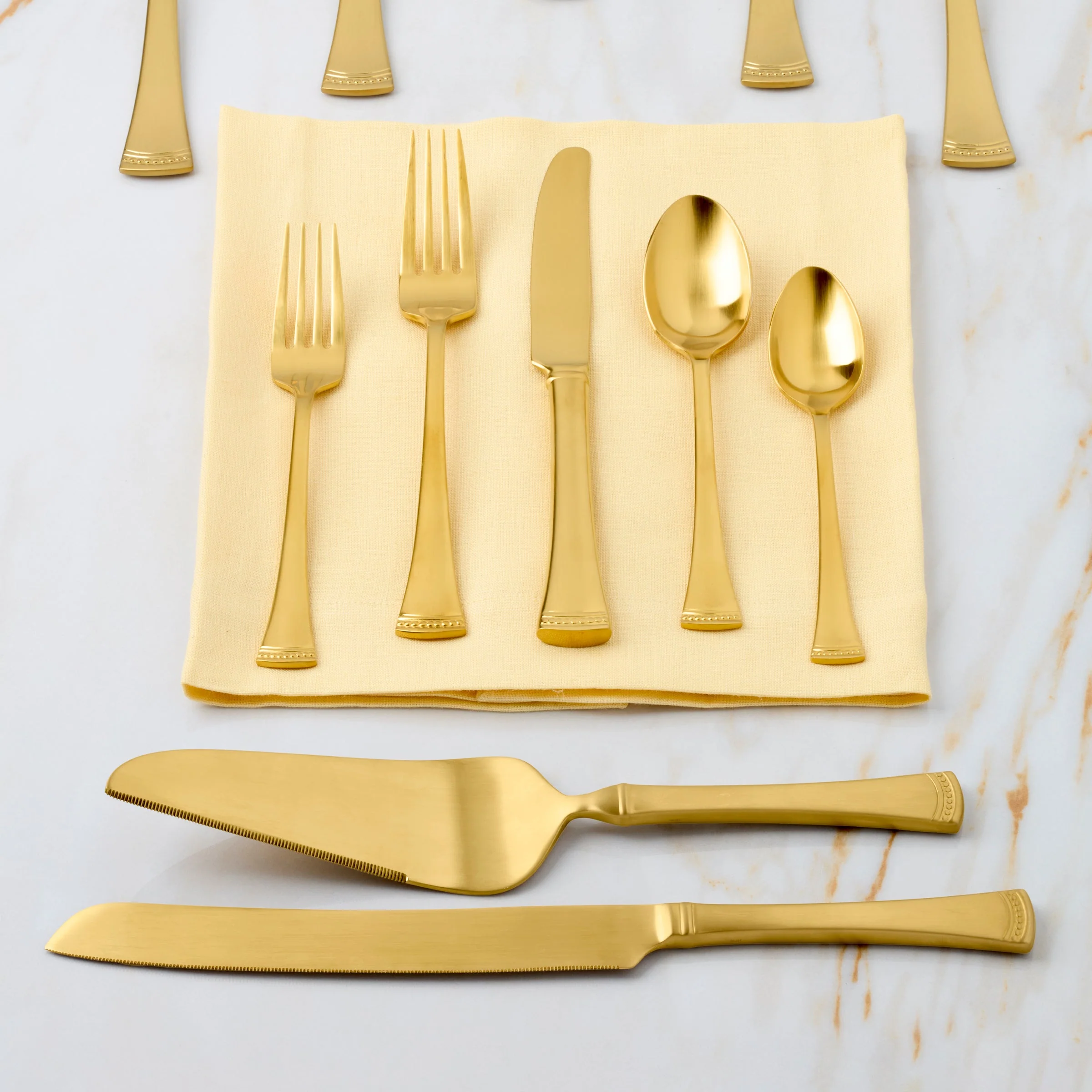Portola Gold Satin 2-Piece Dessert Set - Image 3