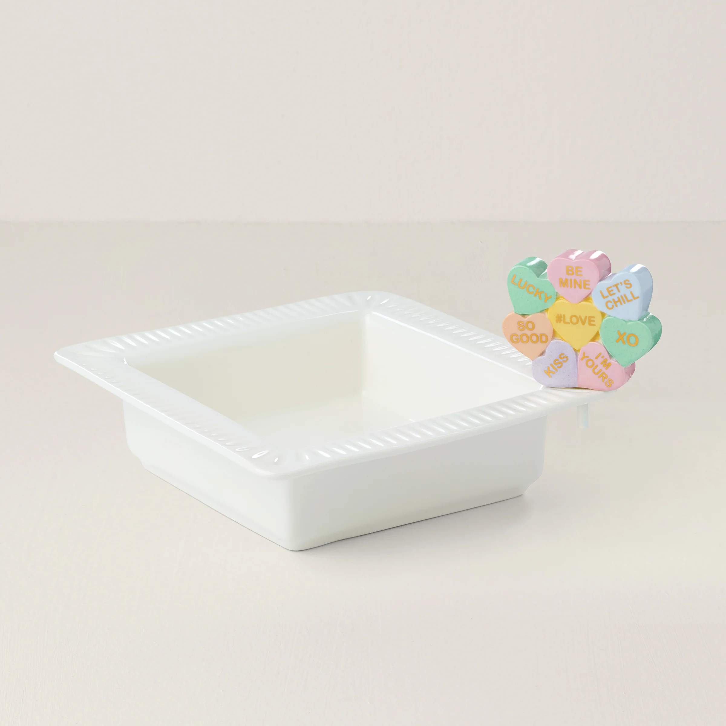 Profile Poppers Square Bowl & Heart Candy Set