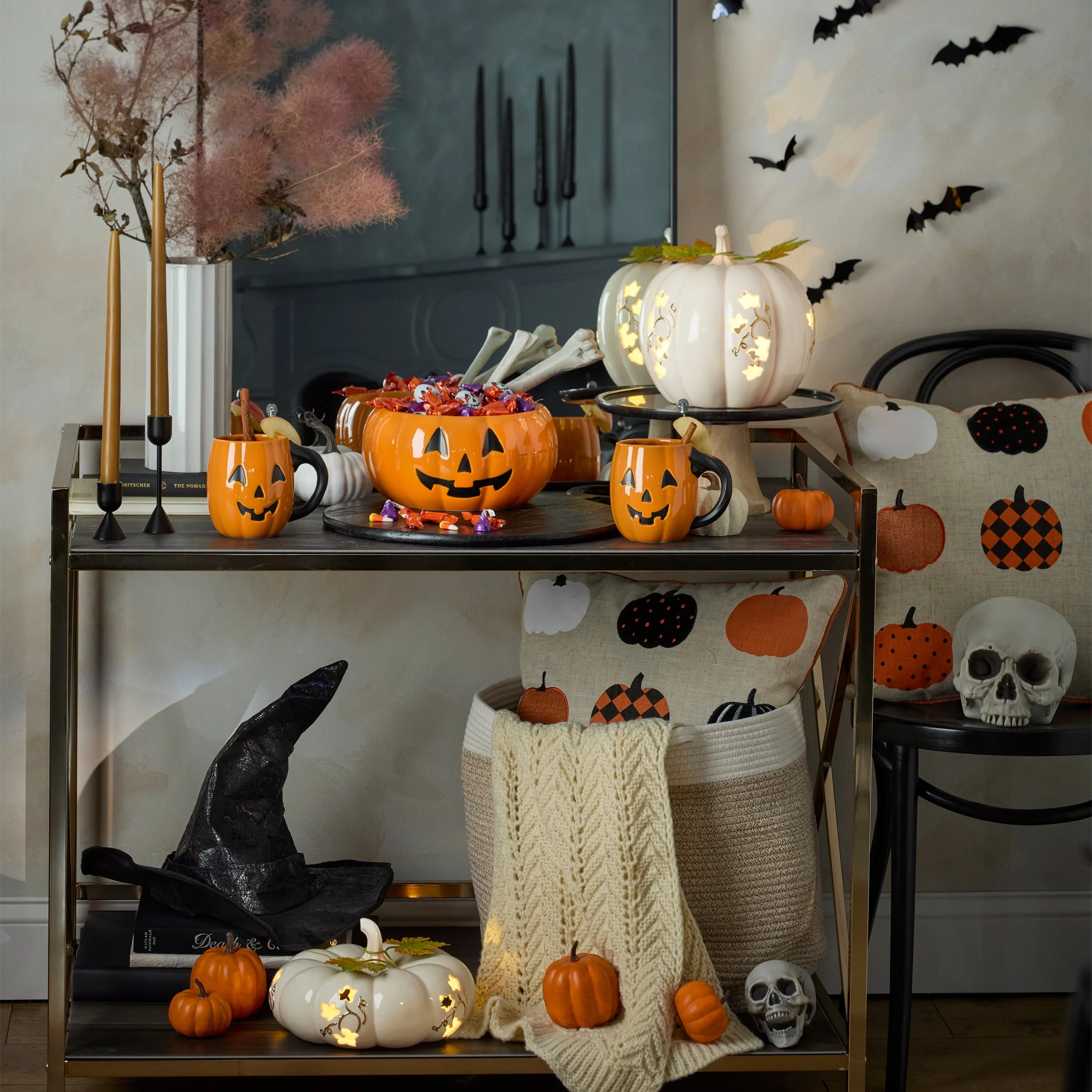 Halloween Figural Pumpkin Mugs, Set of 4 - Image 3