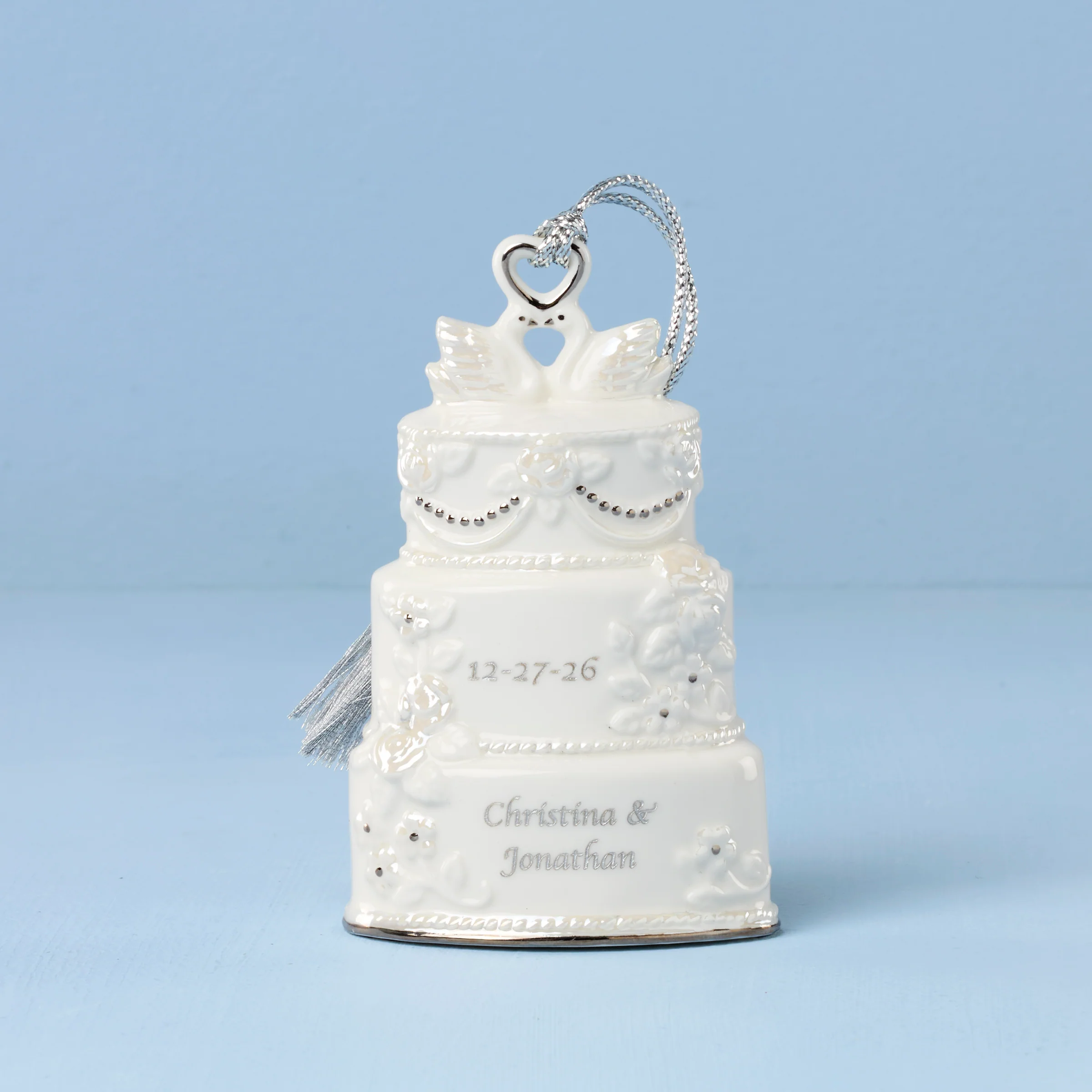 Personalized Celebrate Love Wedding Cake Ornament