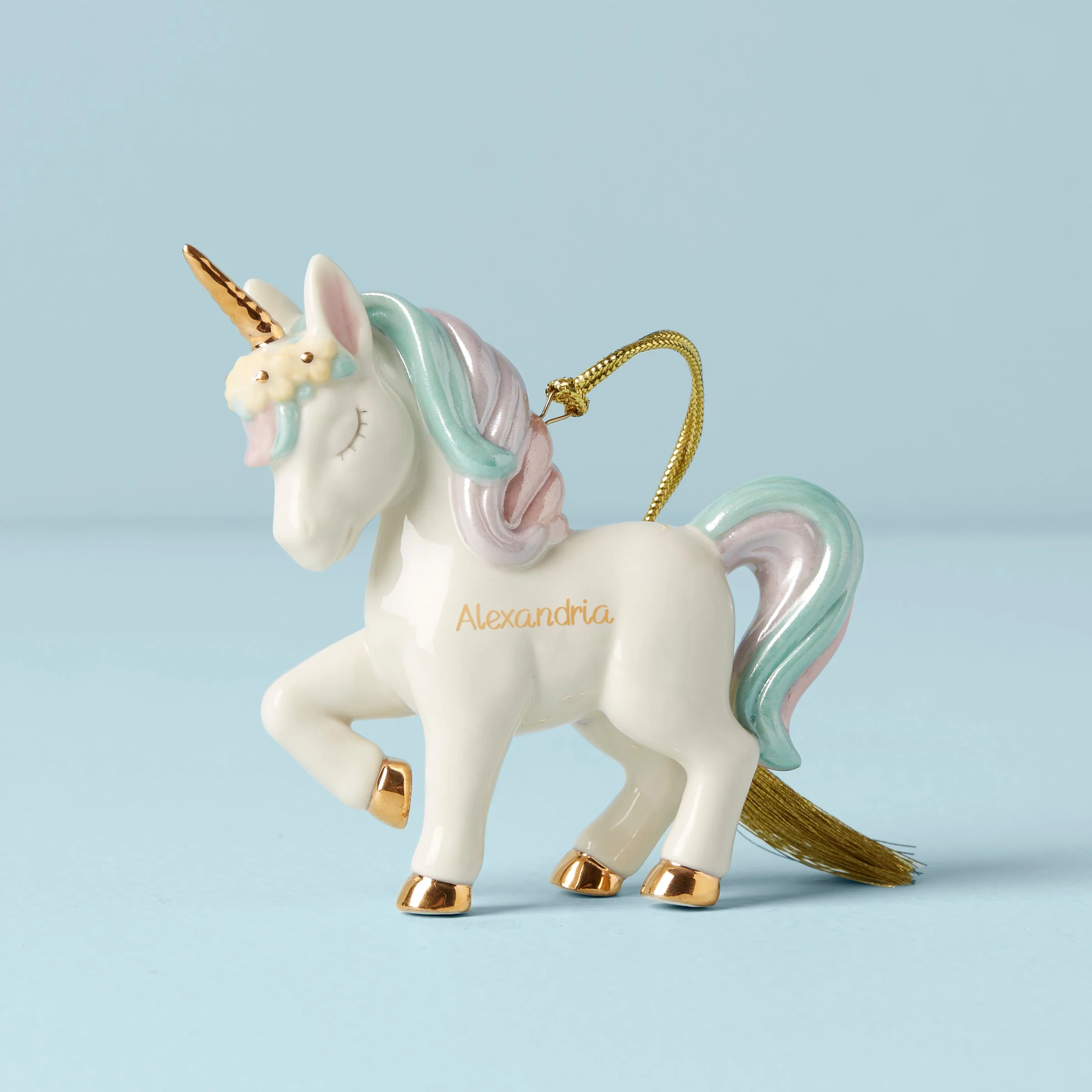 Personalized Prancing Unicorn Ornament