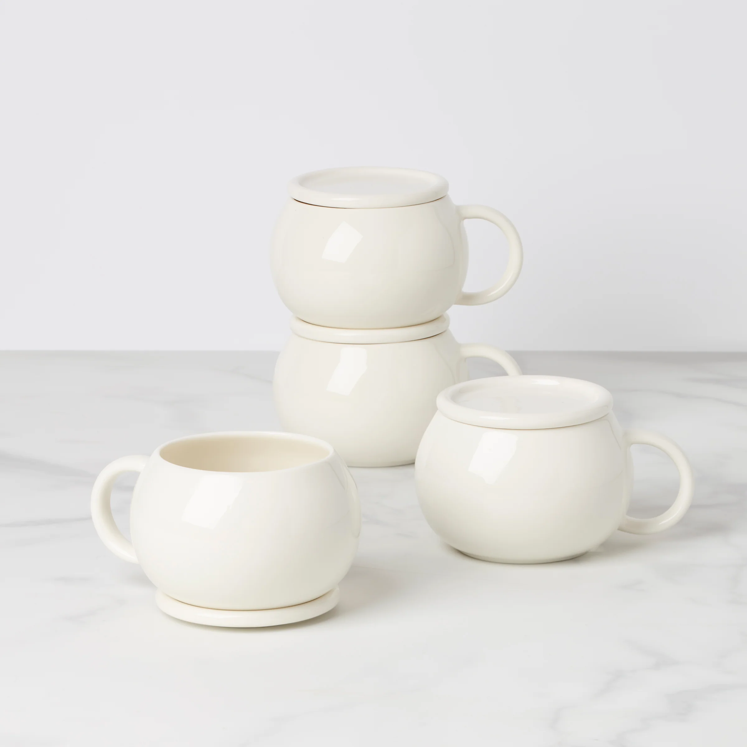 Quirk Mugs with Coaster, Set of 4