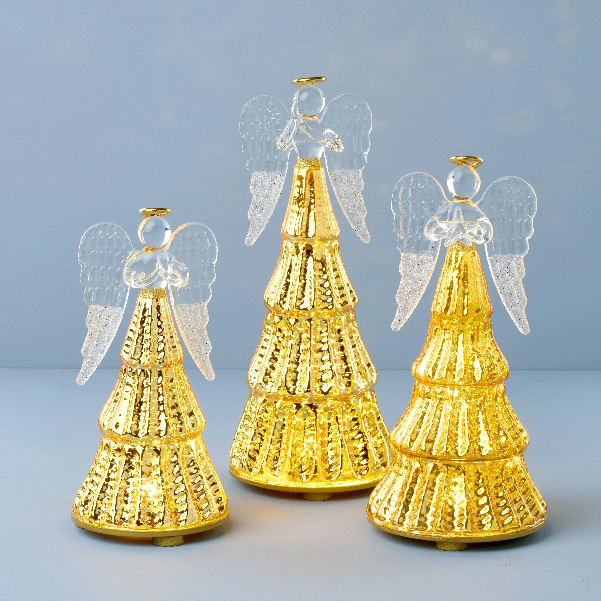 Radiant Light Lit Angel Figurines 3-Piece Set - Image 2