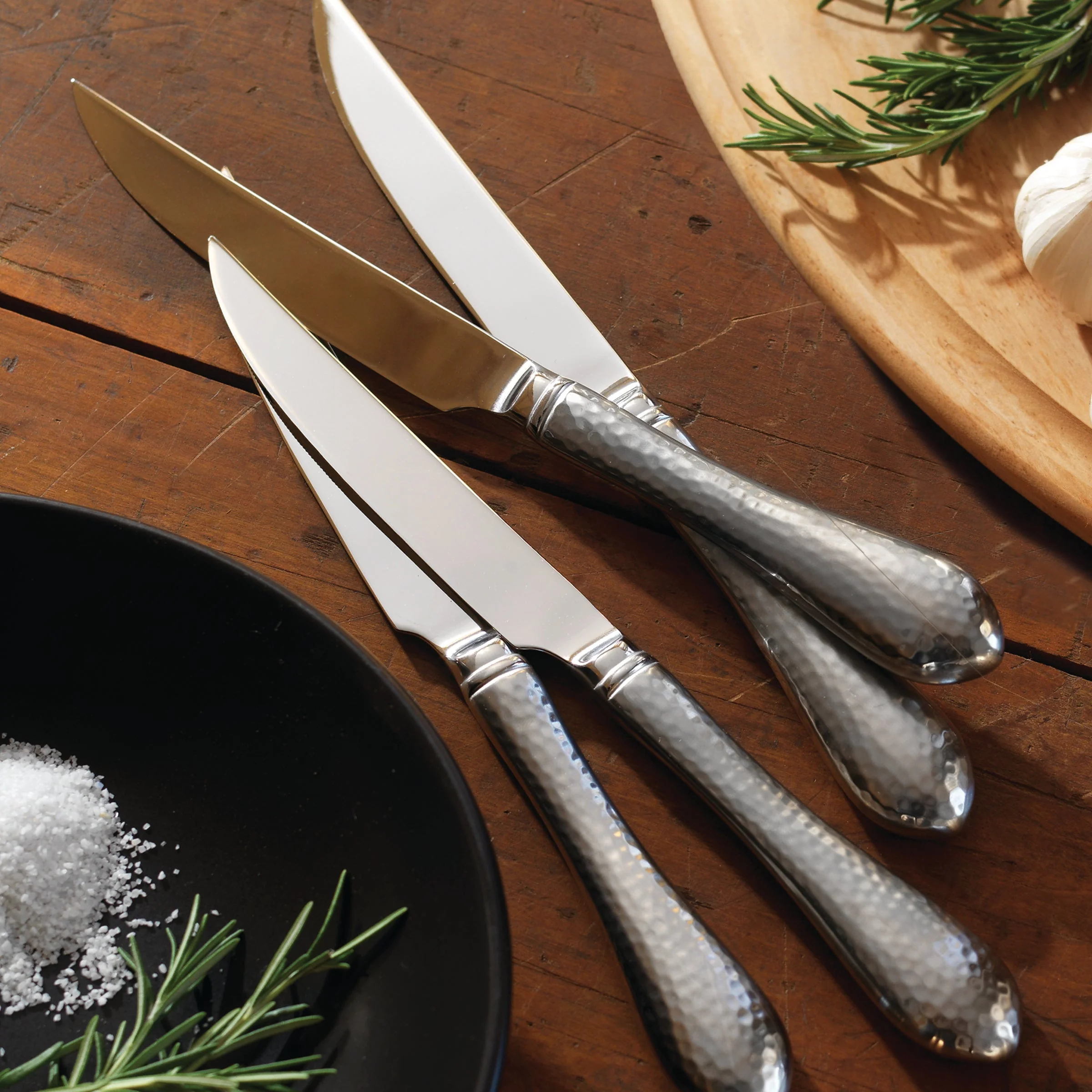 Hammered Antique Steak Knives, Set of 4 - Image 2