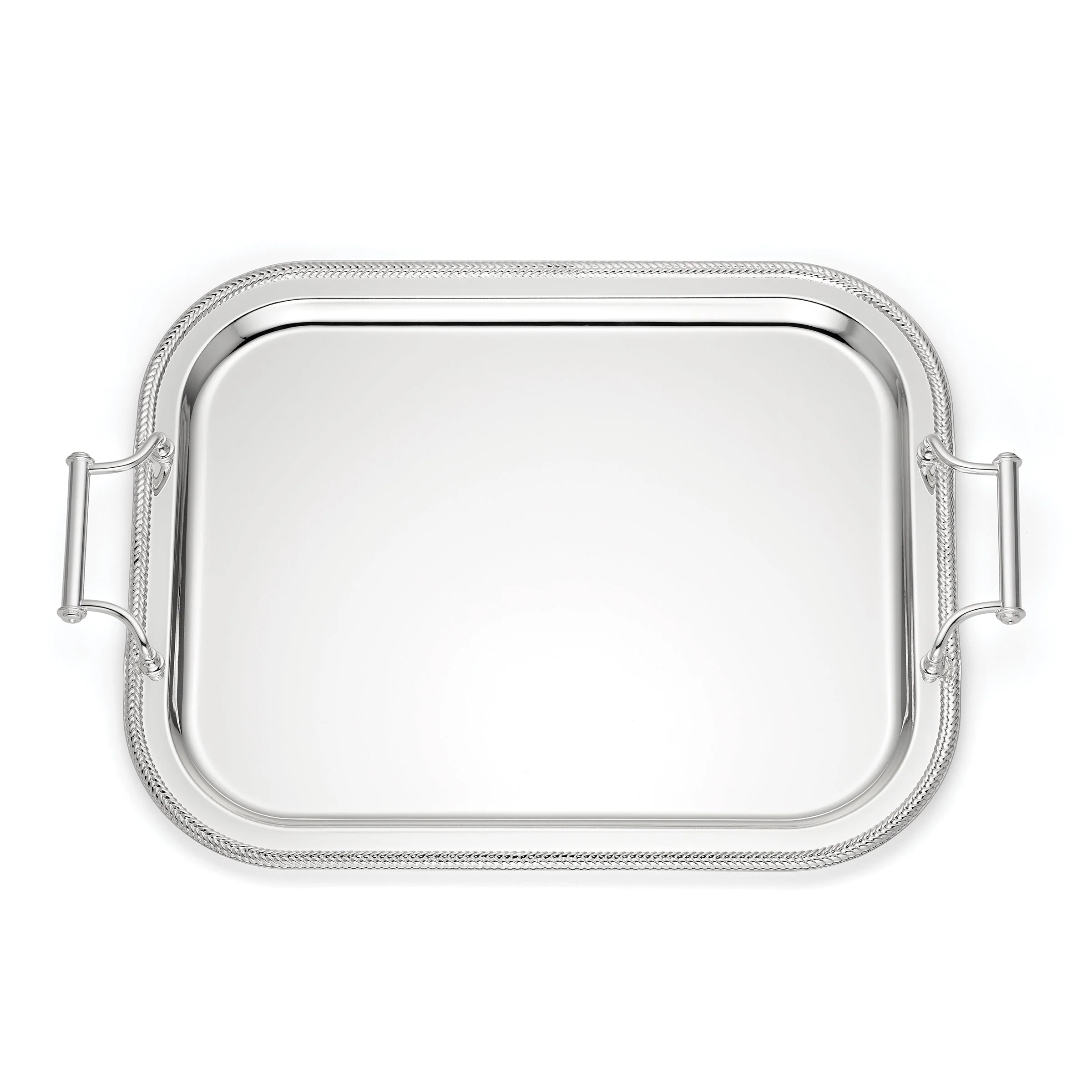 Silverplate Rectangular Tray With Handles
