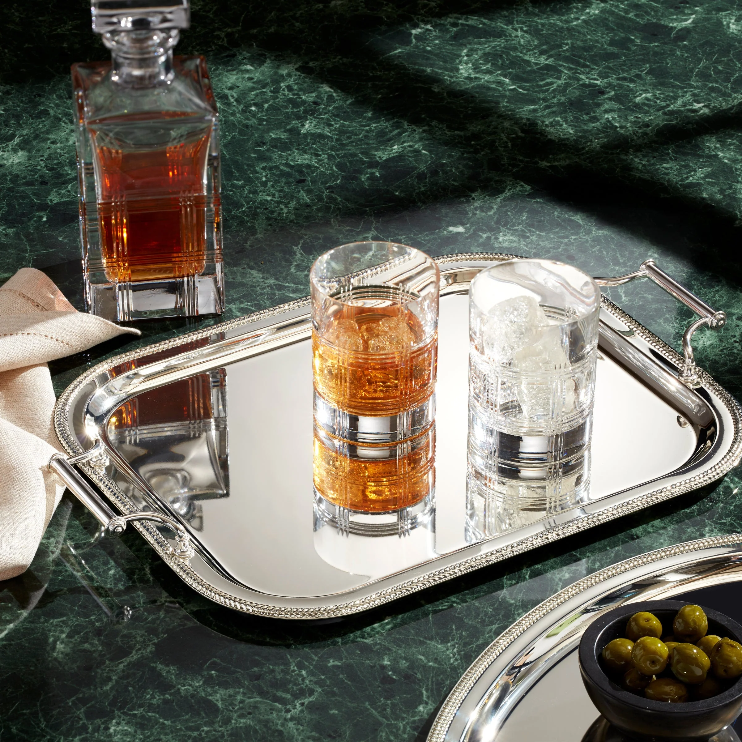 Silverplate Rectangular Tray With Handles - Image 3