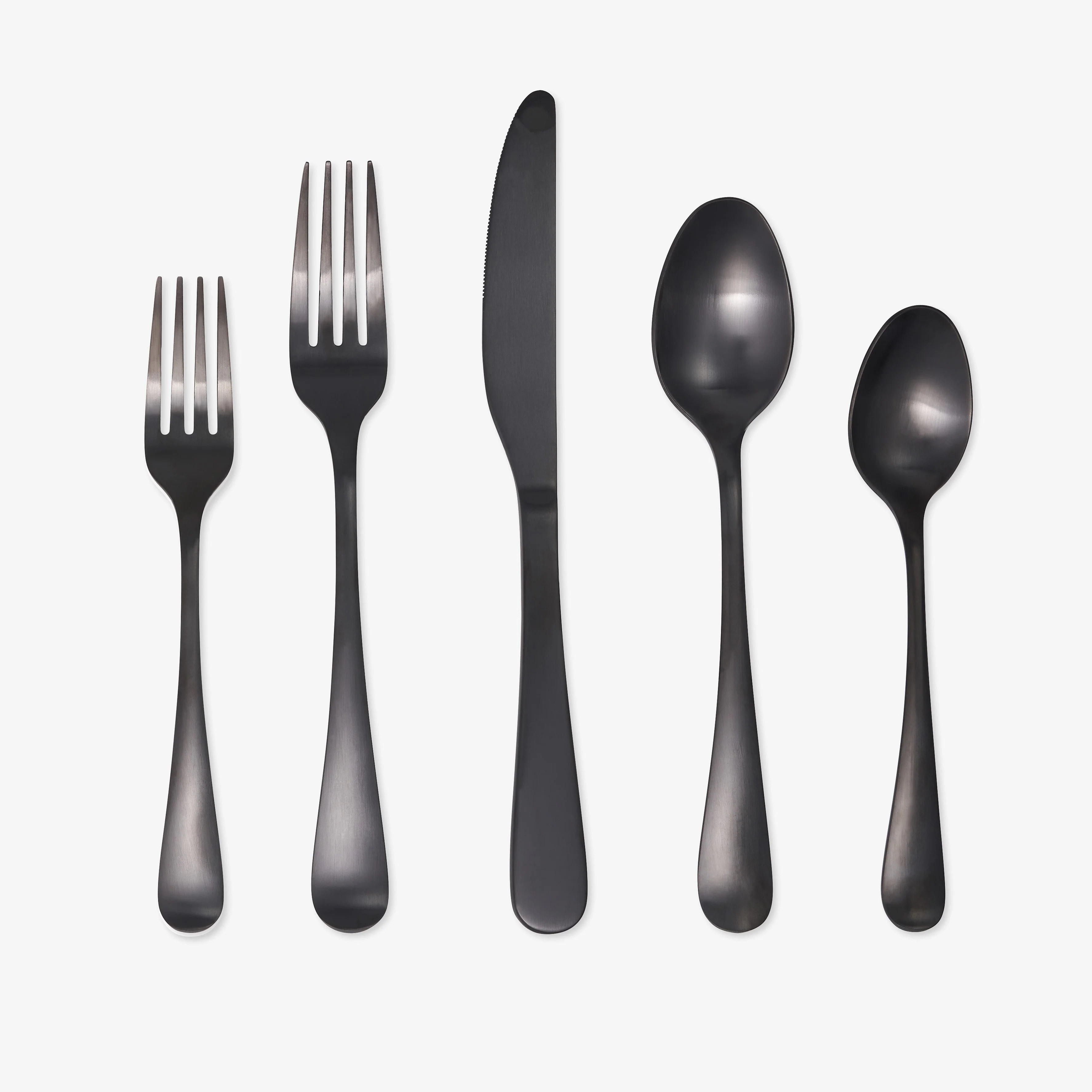 Rhiannon Black Satin 20-Piece Flatware Set - Image 3