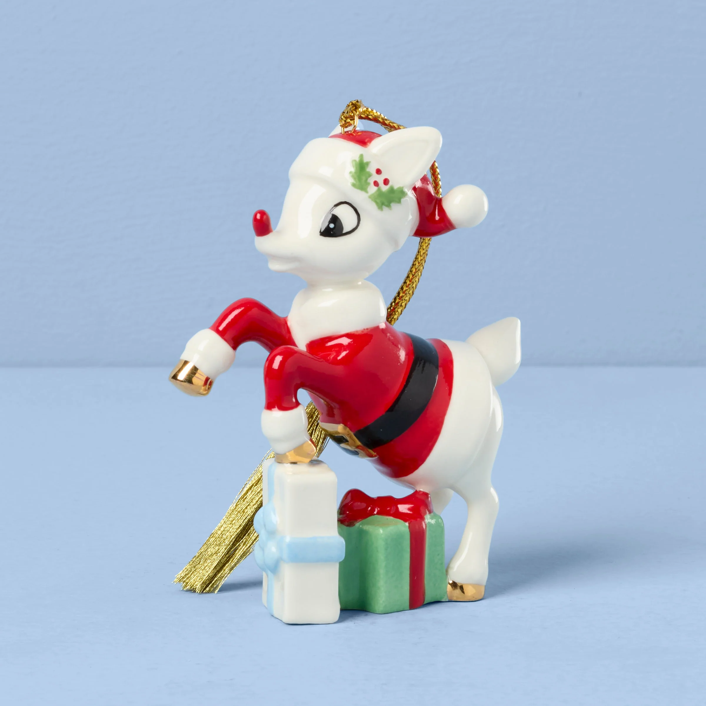 Rudolph in a Santa Suit Ornament