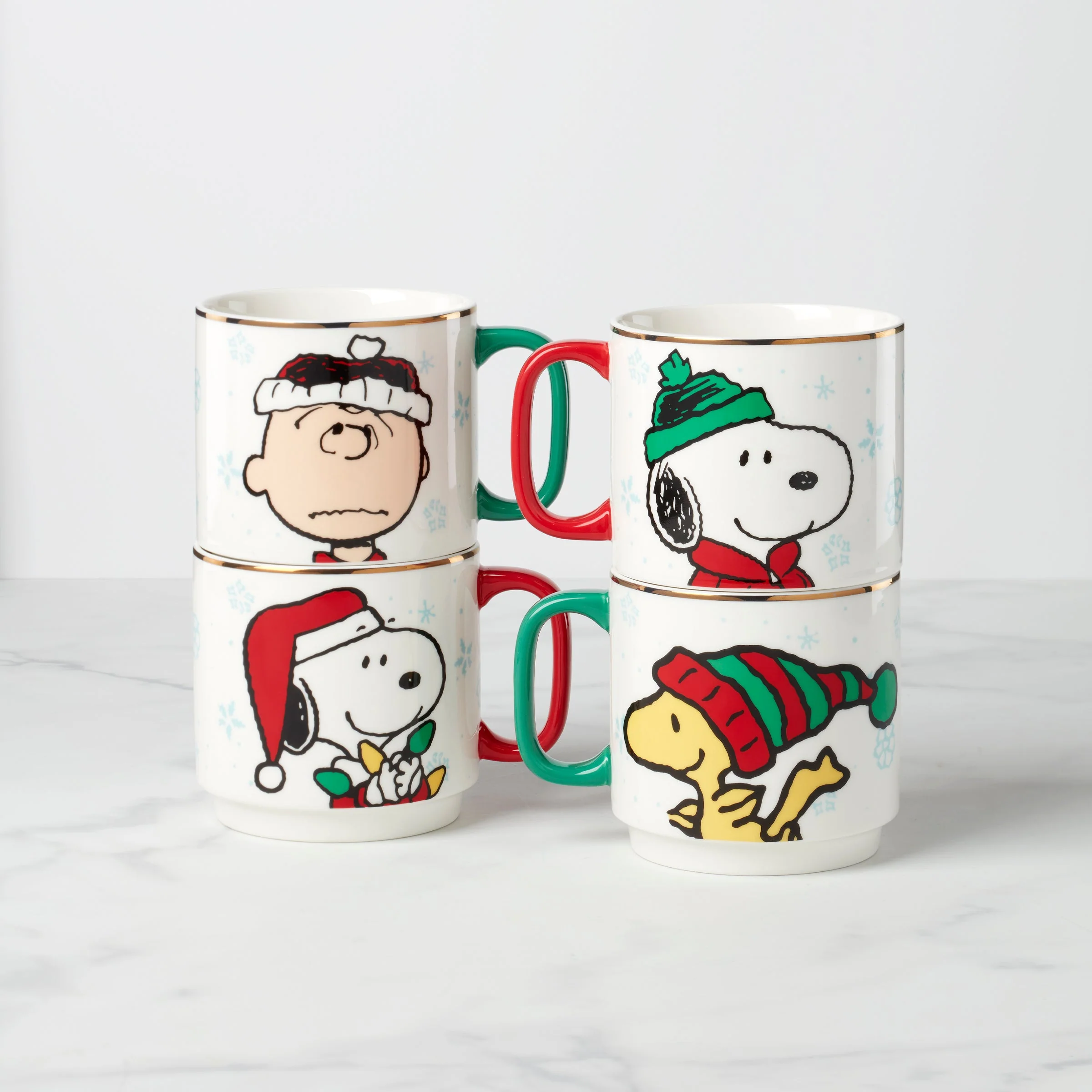 Snoopy Christmas Stacking Mugs, Set of 4 - Image 2