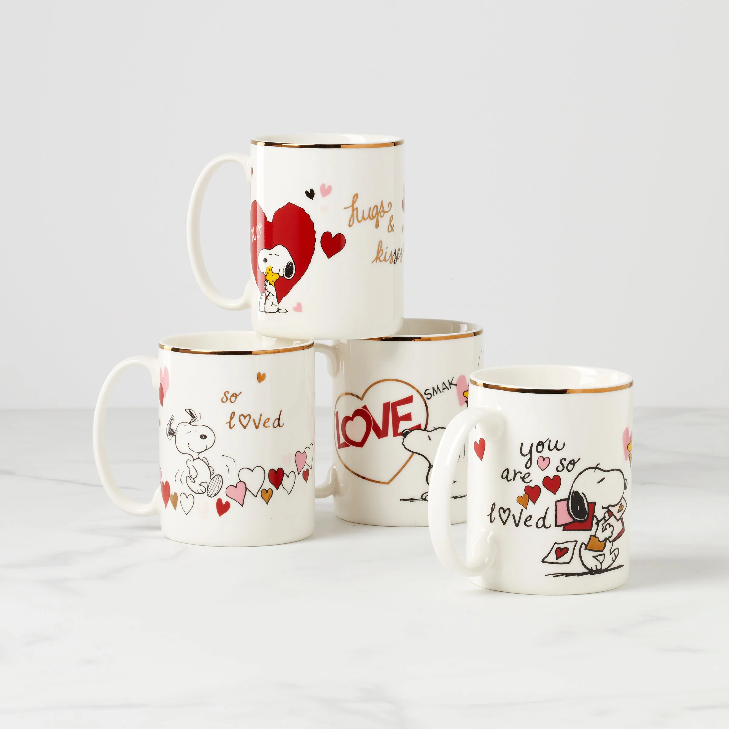 Snoopy Valentine's Day Mugs, Set of 4 - Image 2