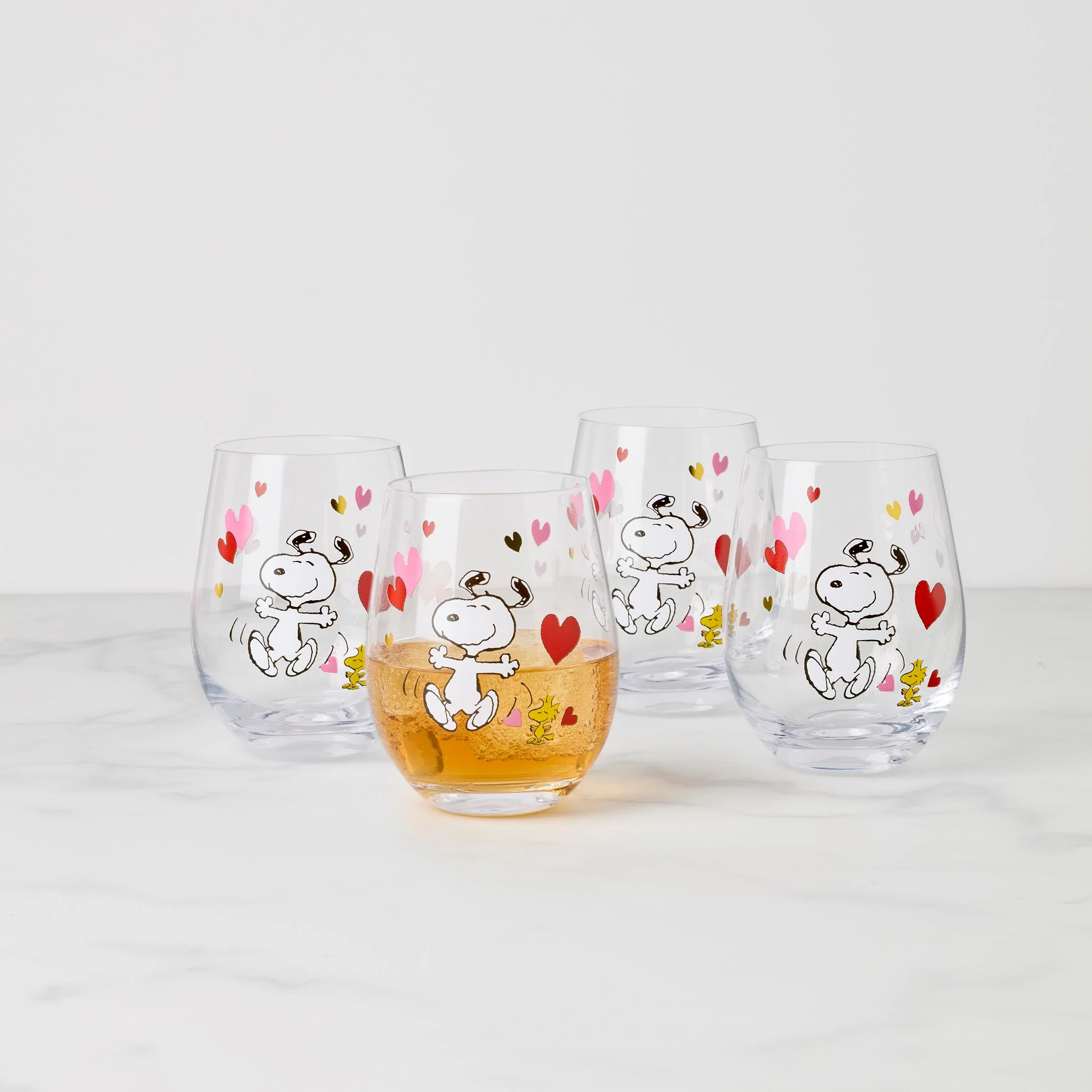 Snoopy Valentine's Day Tumblers, Set of 4 - Image 2