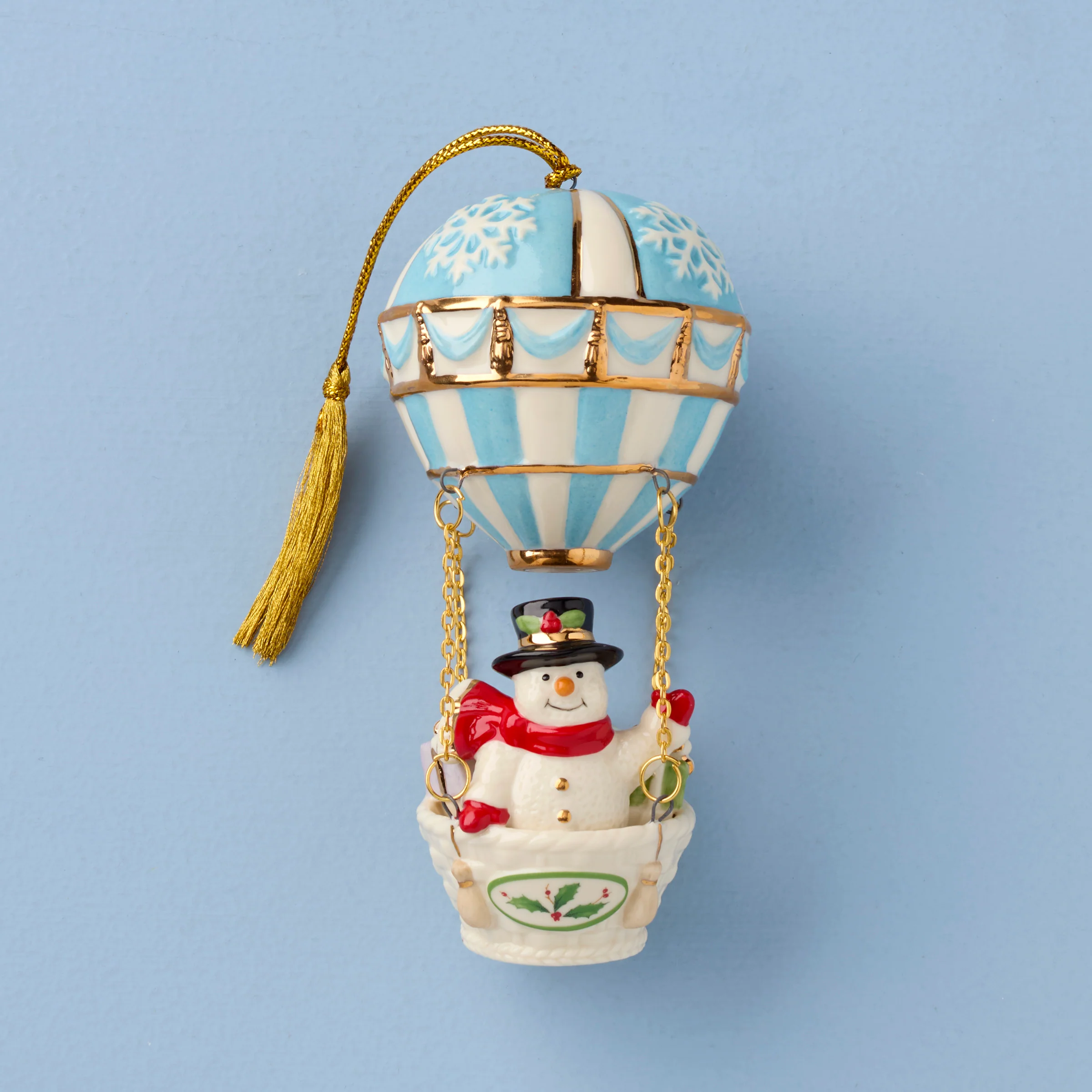 Snowman Hot Air Balloon Ornament