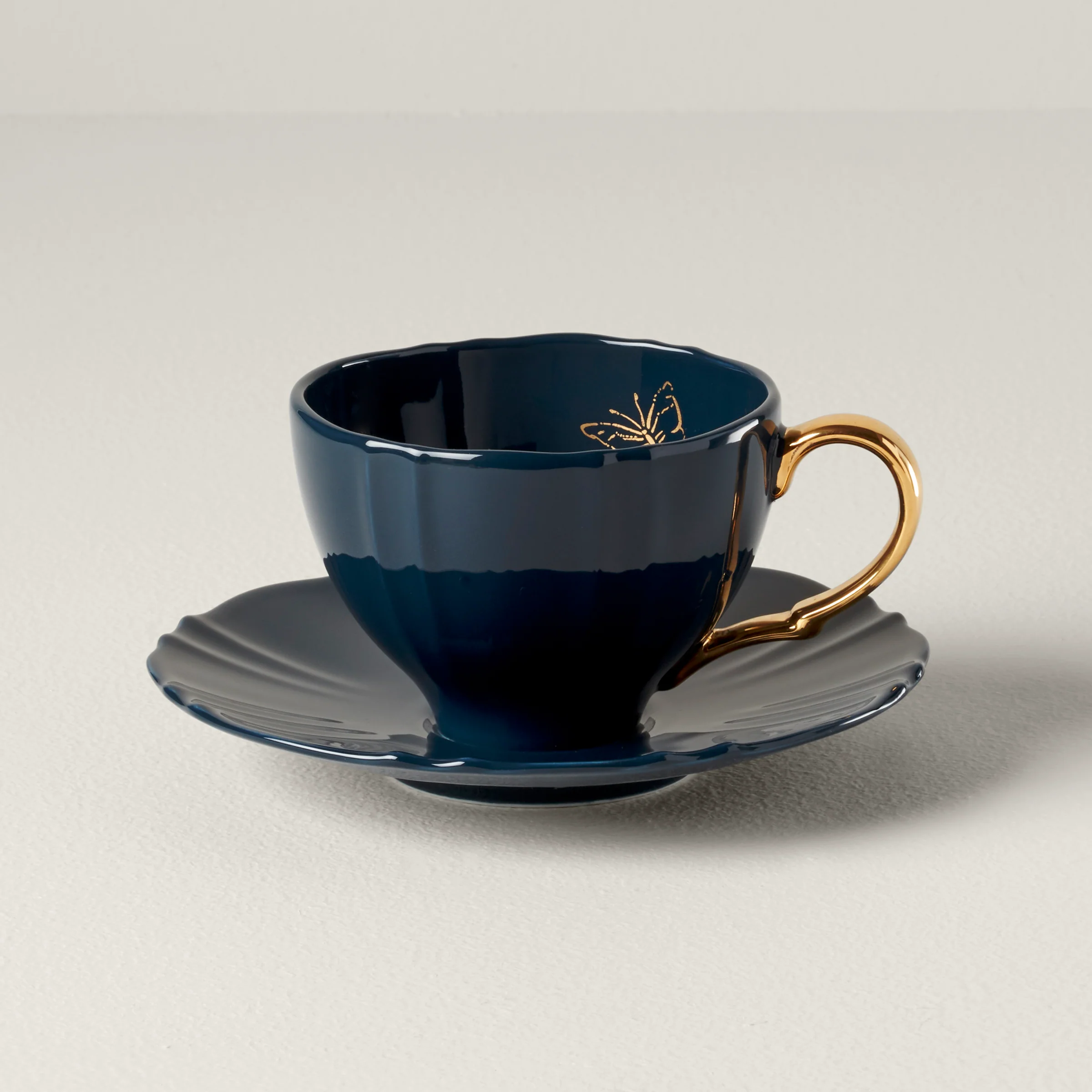 Sprig & Vine Navy Teacup & Saucer