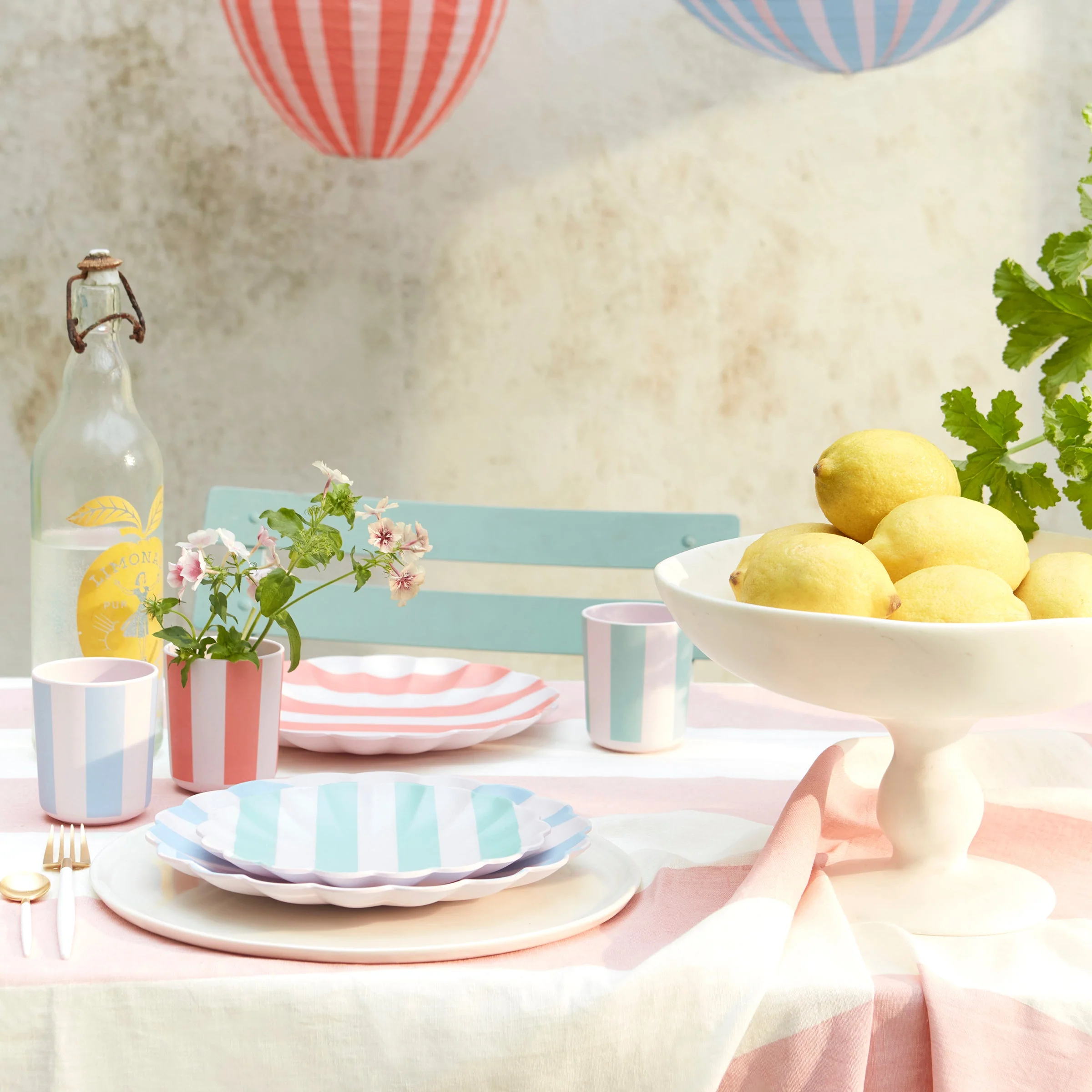 Stripey Assorted Bamboo Large Plates, Set of 6 - Image 6