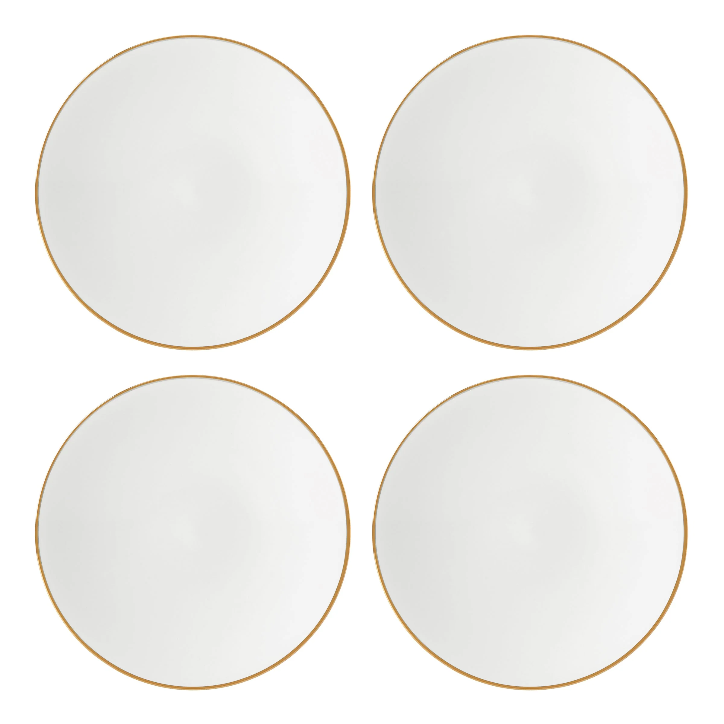 Trianna White Coupe Salad Plates, Set of 4