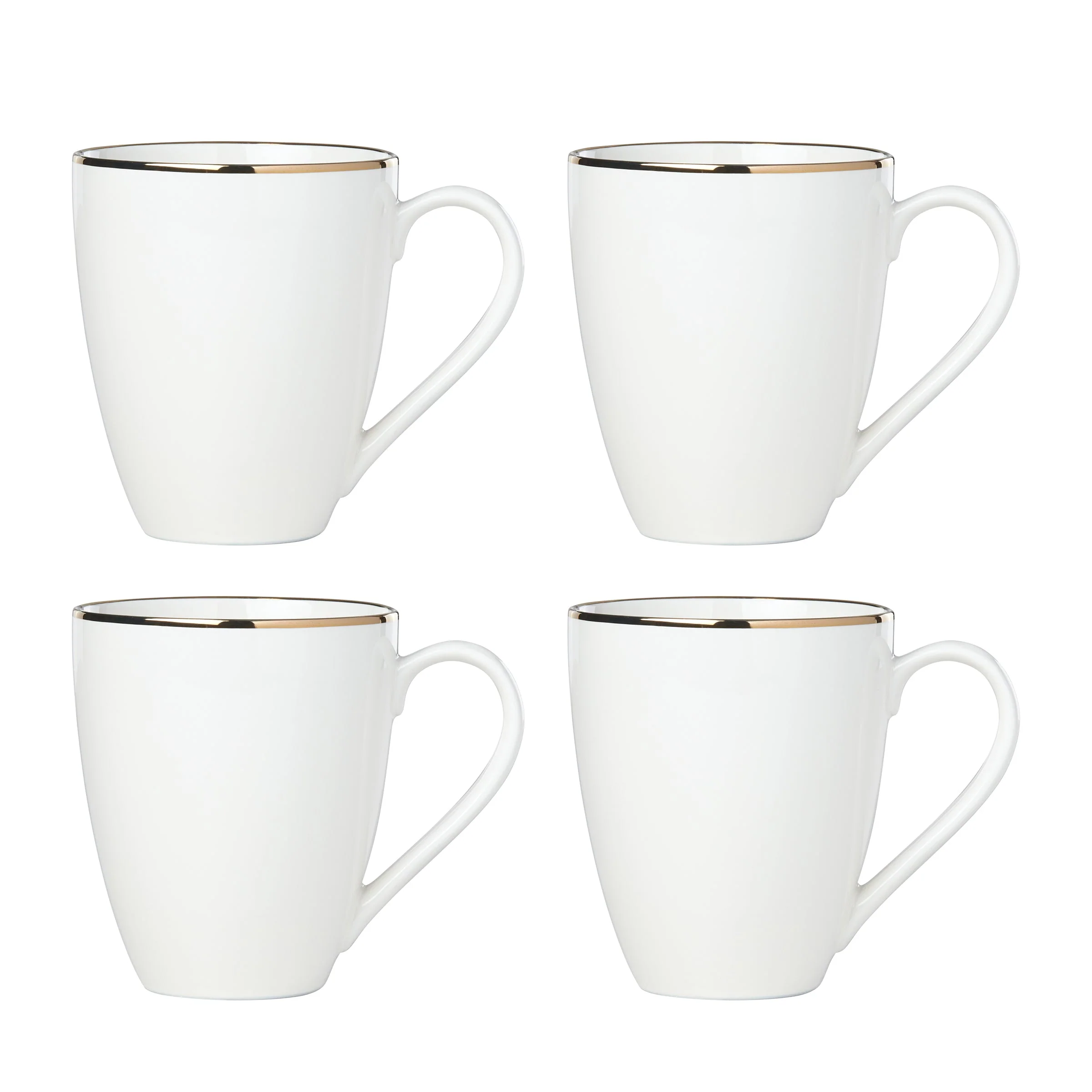 Trianna White Mugs, Set of 4