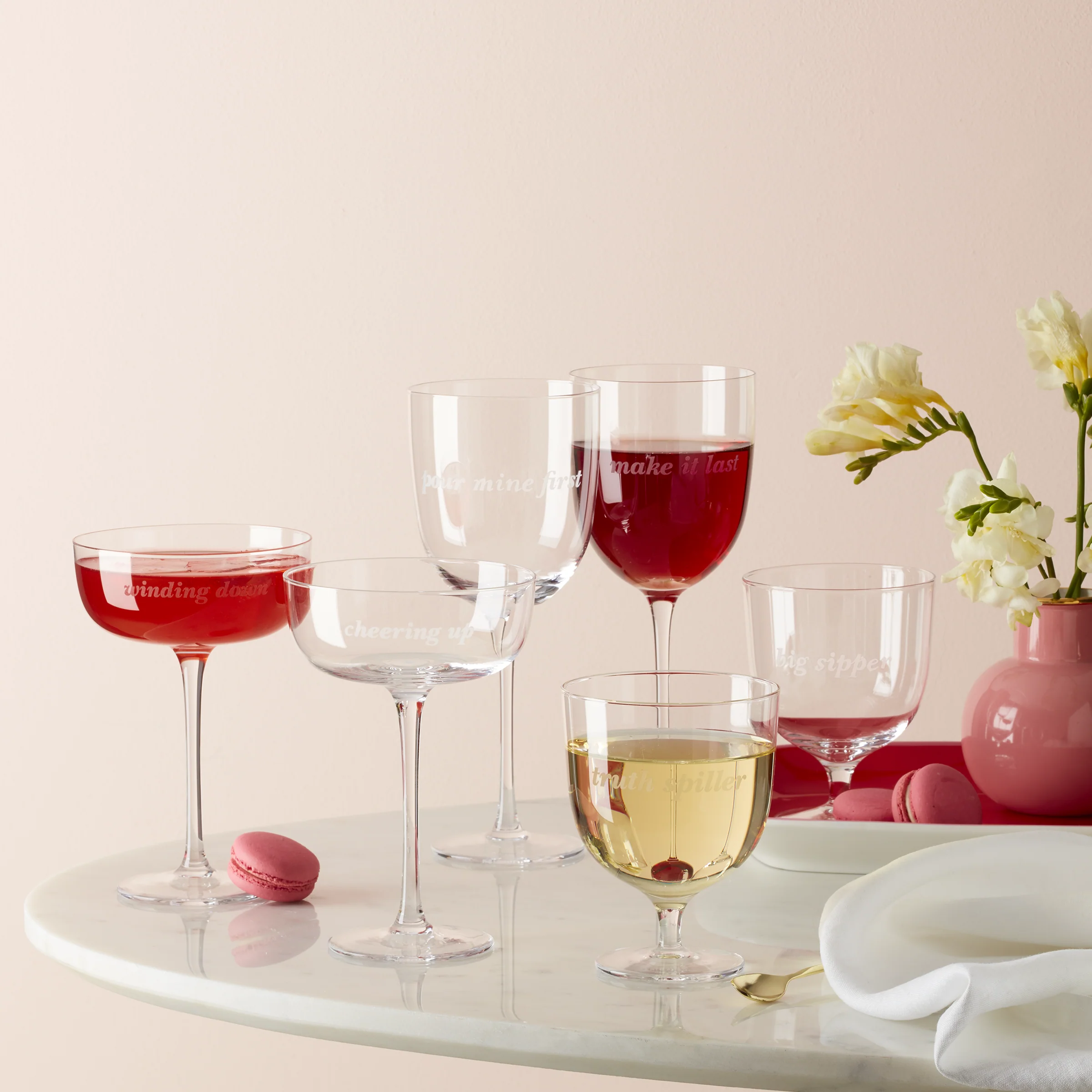 Winding Down & Cheering Up Coupe Glasses, Set of 2 - Image 3