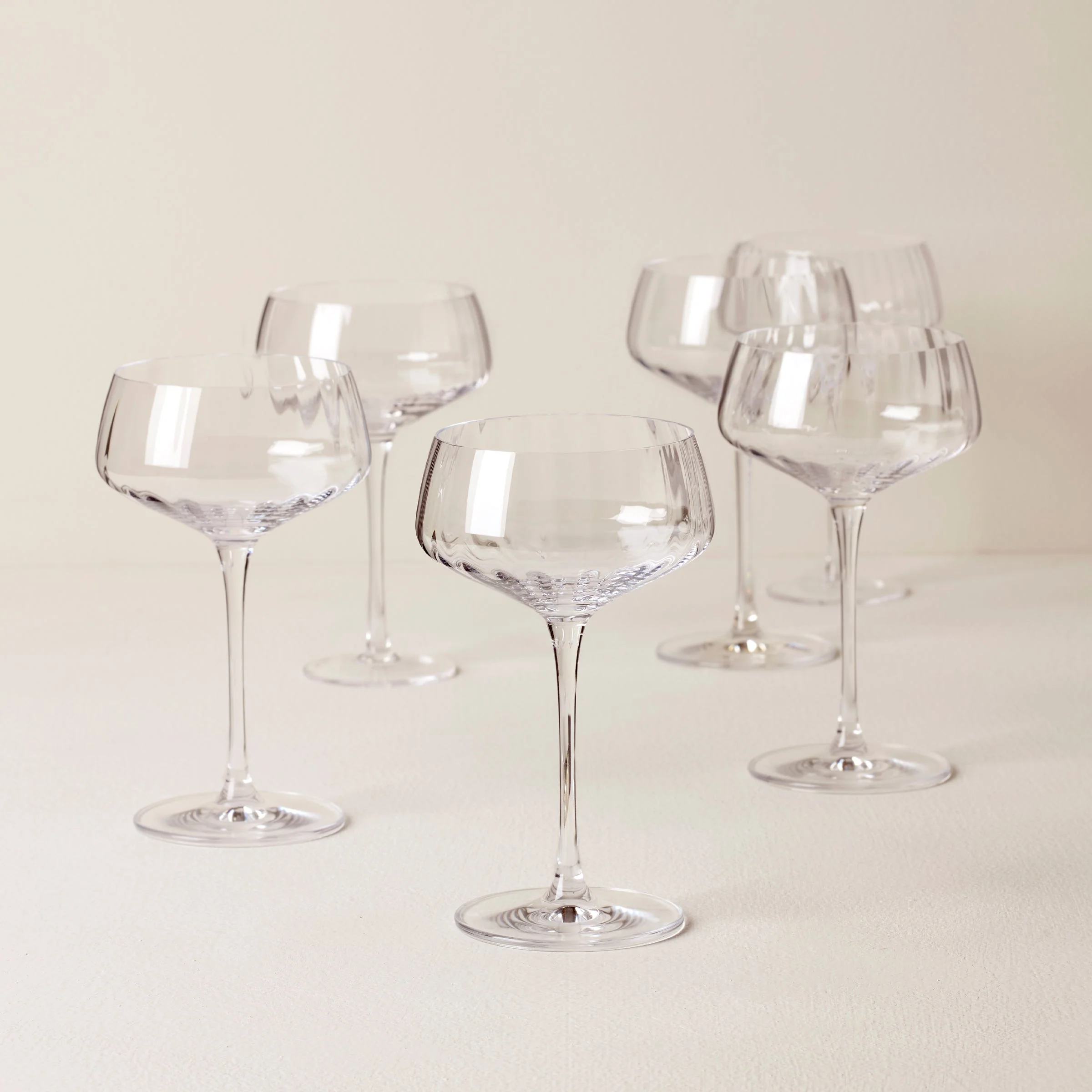 Tuscany Classics Angled Optic Coupe Glasses, Set of 6