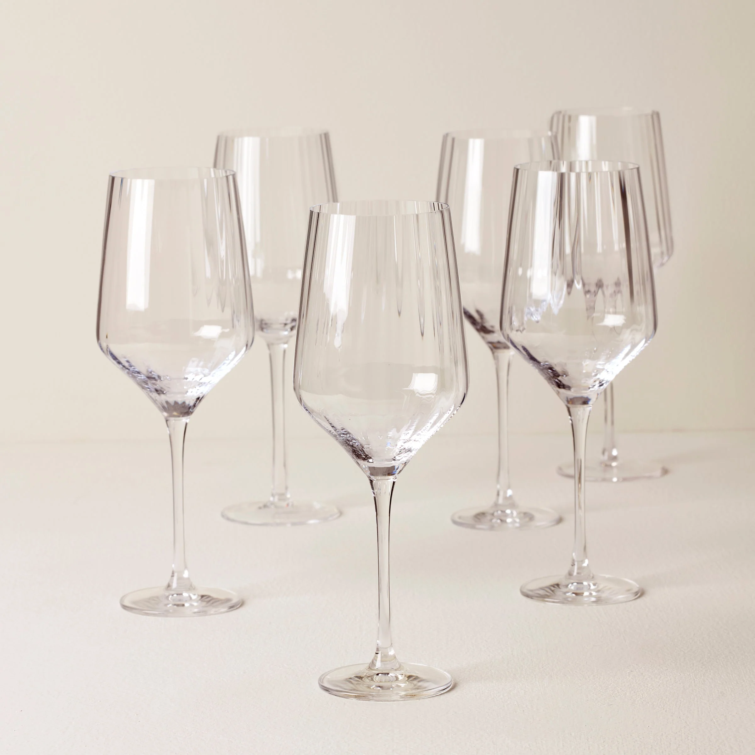 Tuscany Classics Angled Optic Wine Glasses, Set of 6
