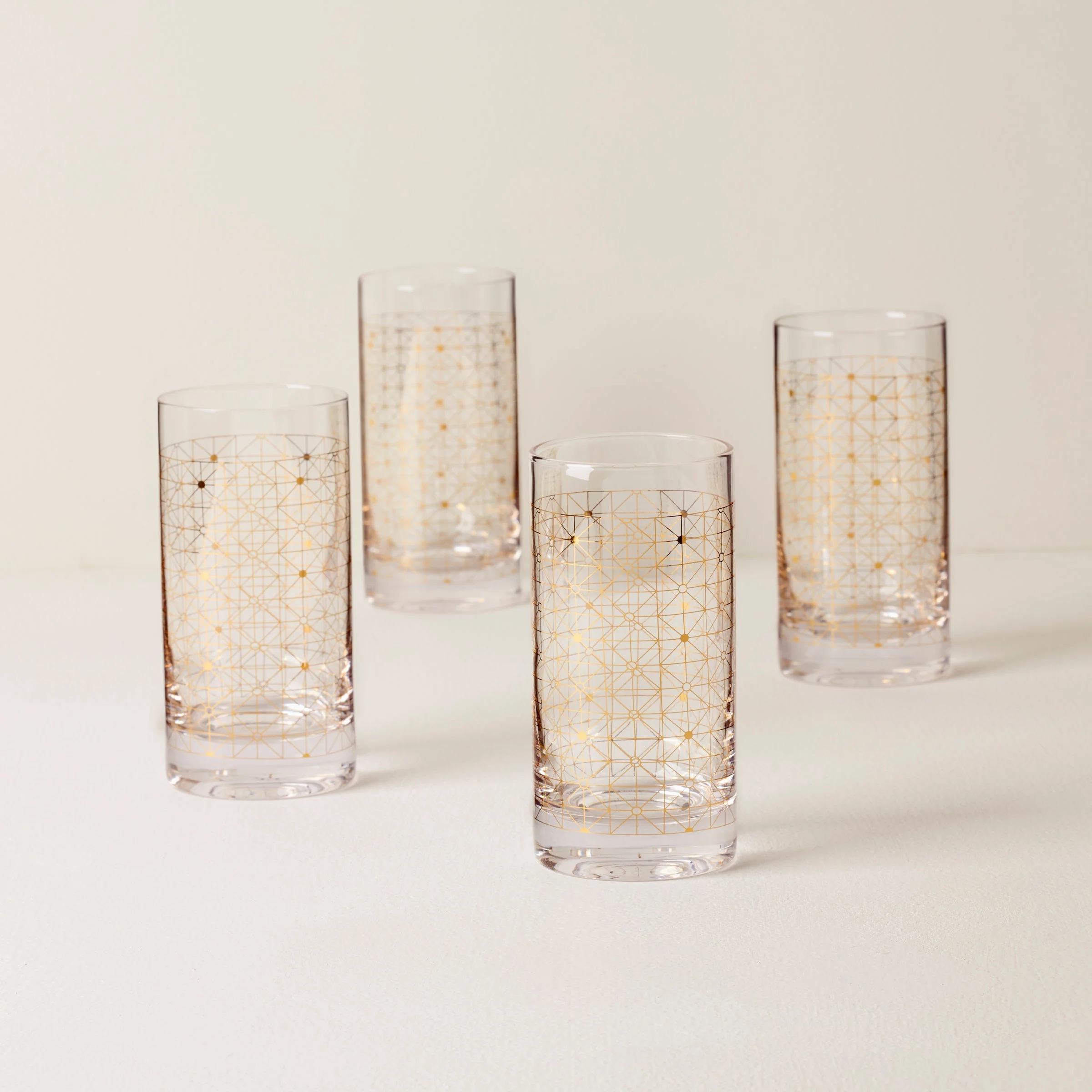 Tuscany Classics Gold Dust Highball Glasses, Set of 4